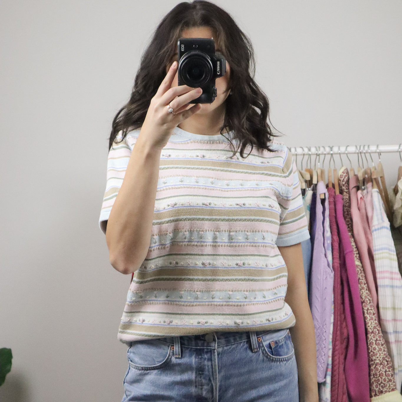 Vintage x Hand Embroidered Cotton Knit (M)