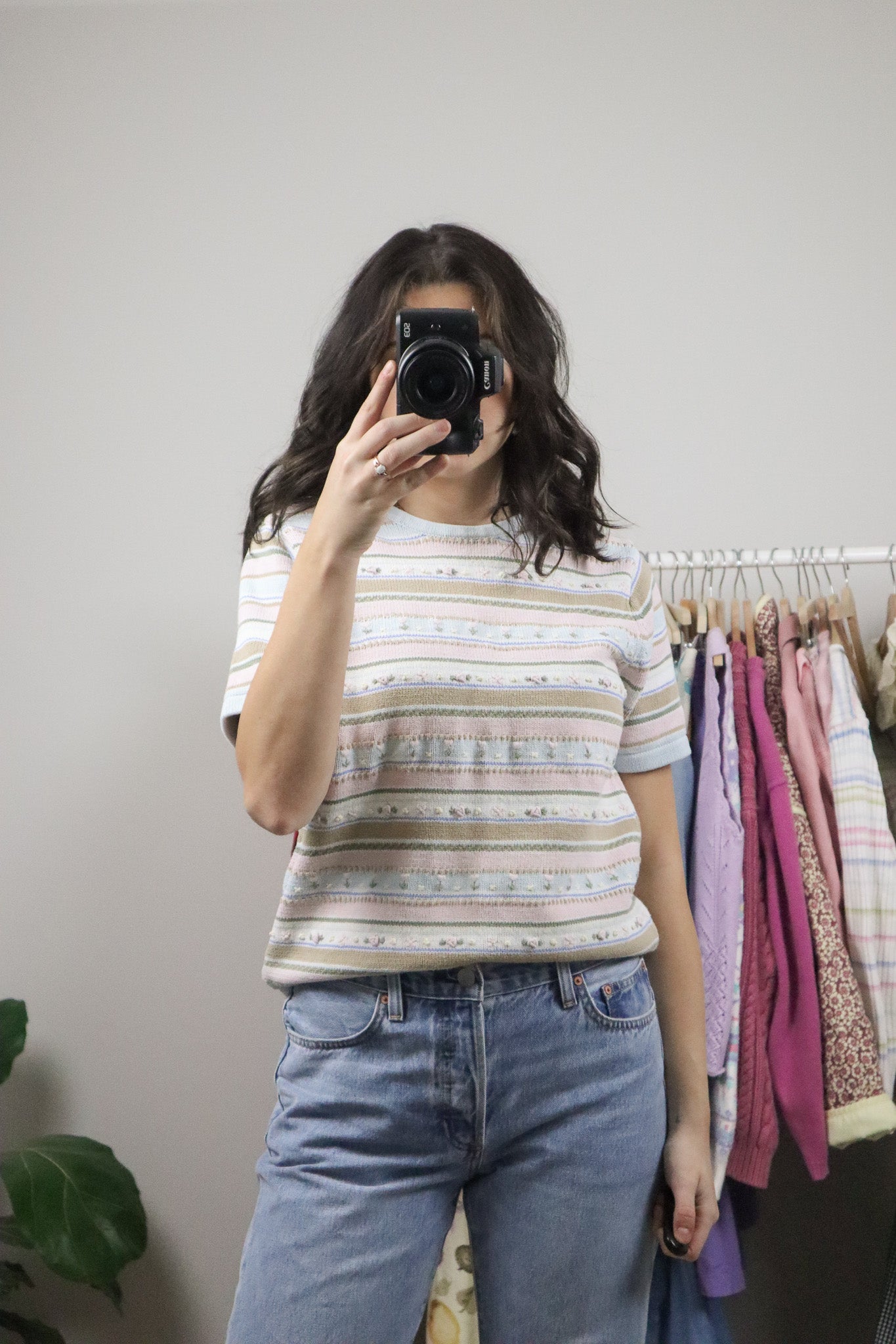 Vintage x Hand Embroidered Cotton Knit (M)