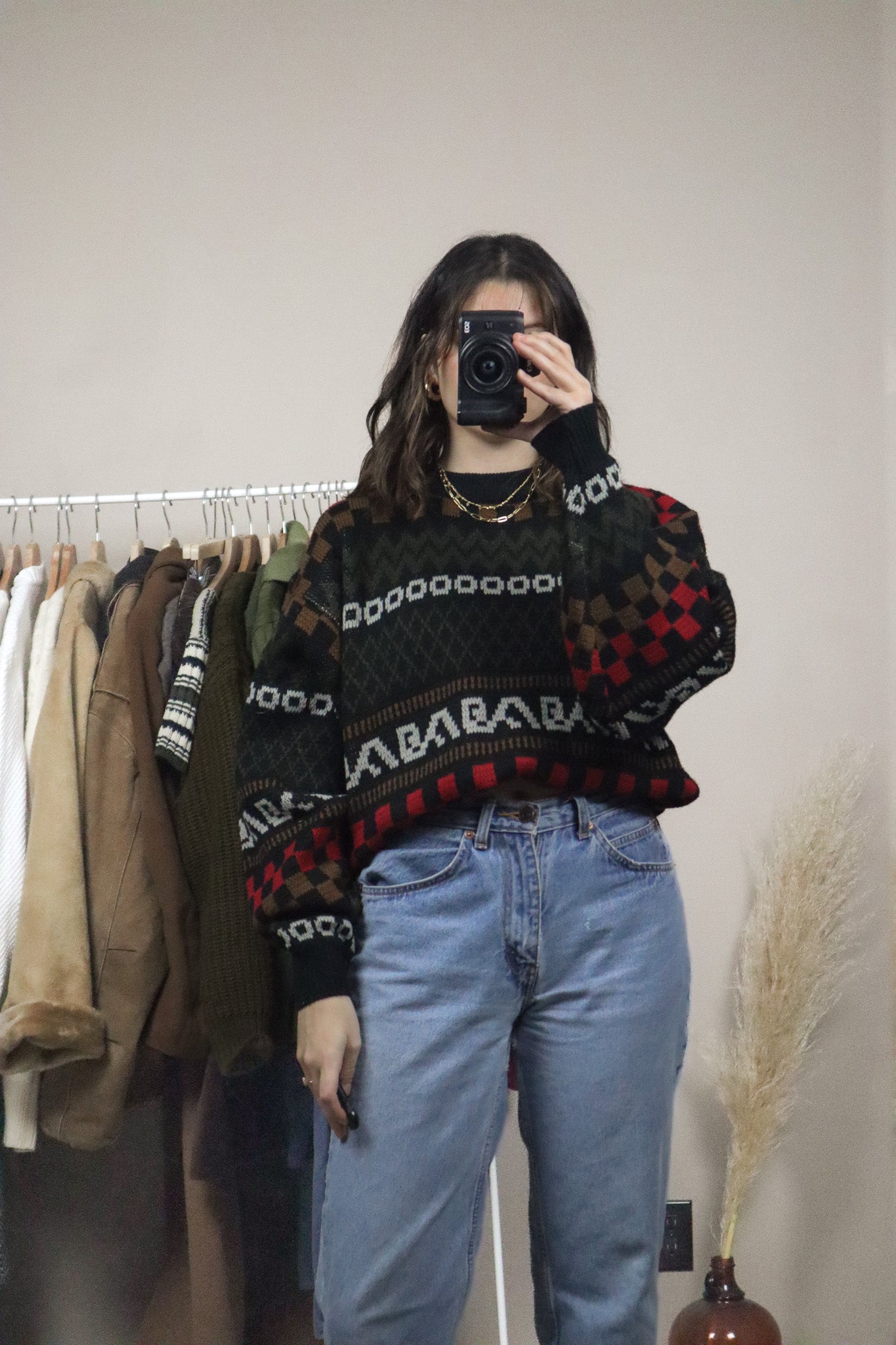 Made in Korea x Vintage x Patterned Knit (M/L)