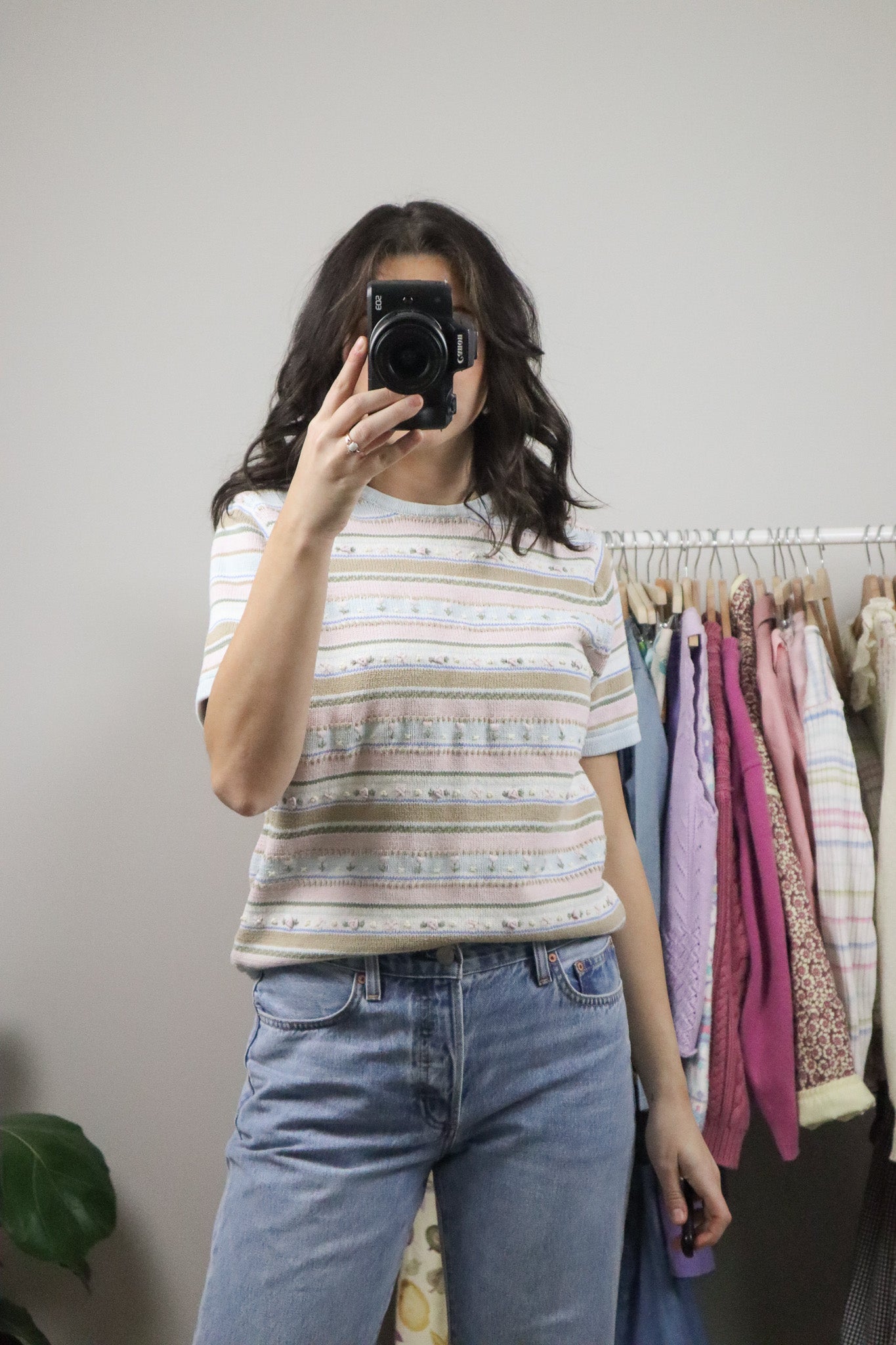 Vintage x Hand Embroidered Cotton Knit (M)