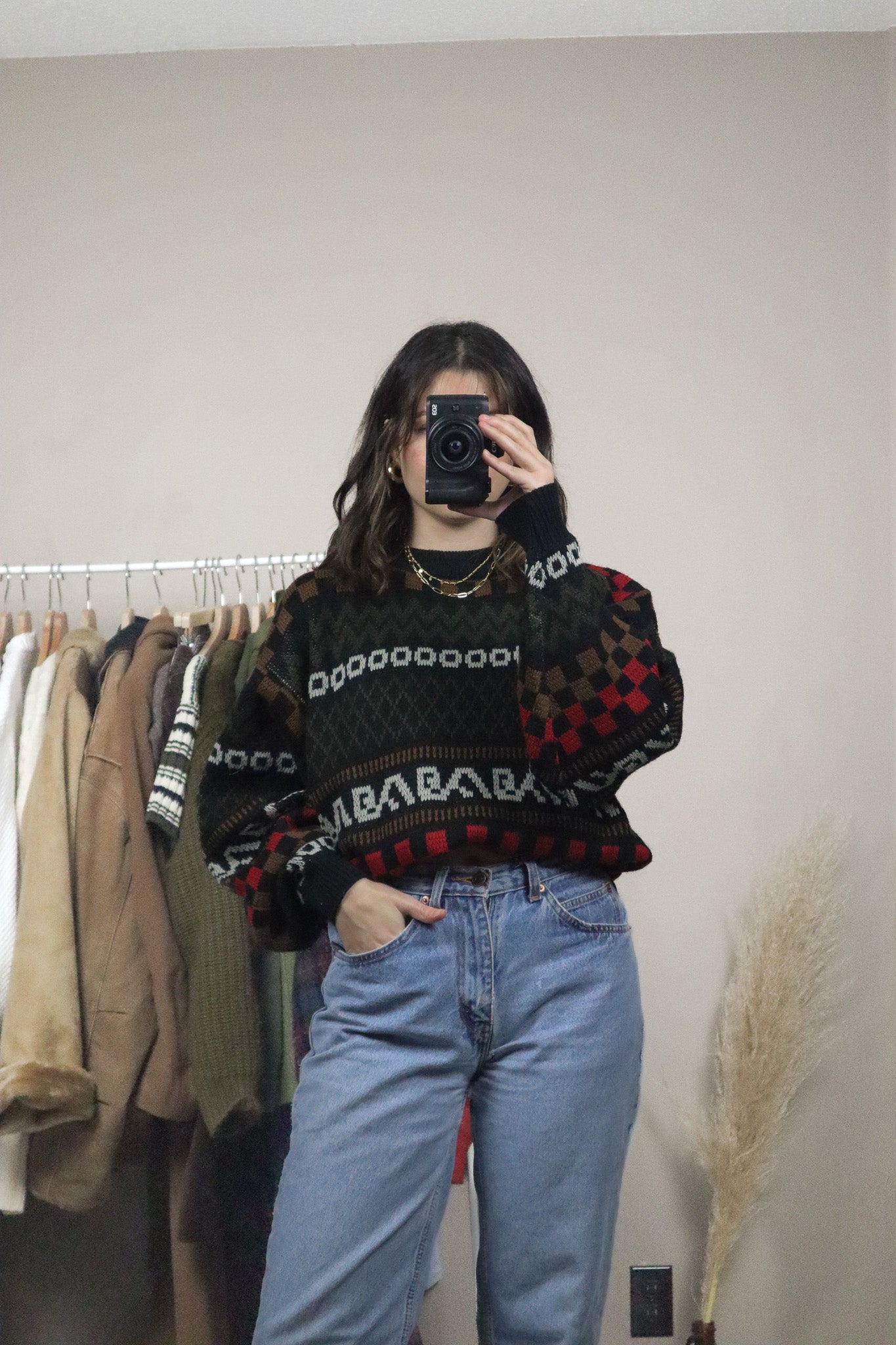 Made in Korea x Vintage x Patterned Knit (M/L)