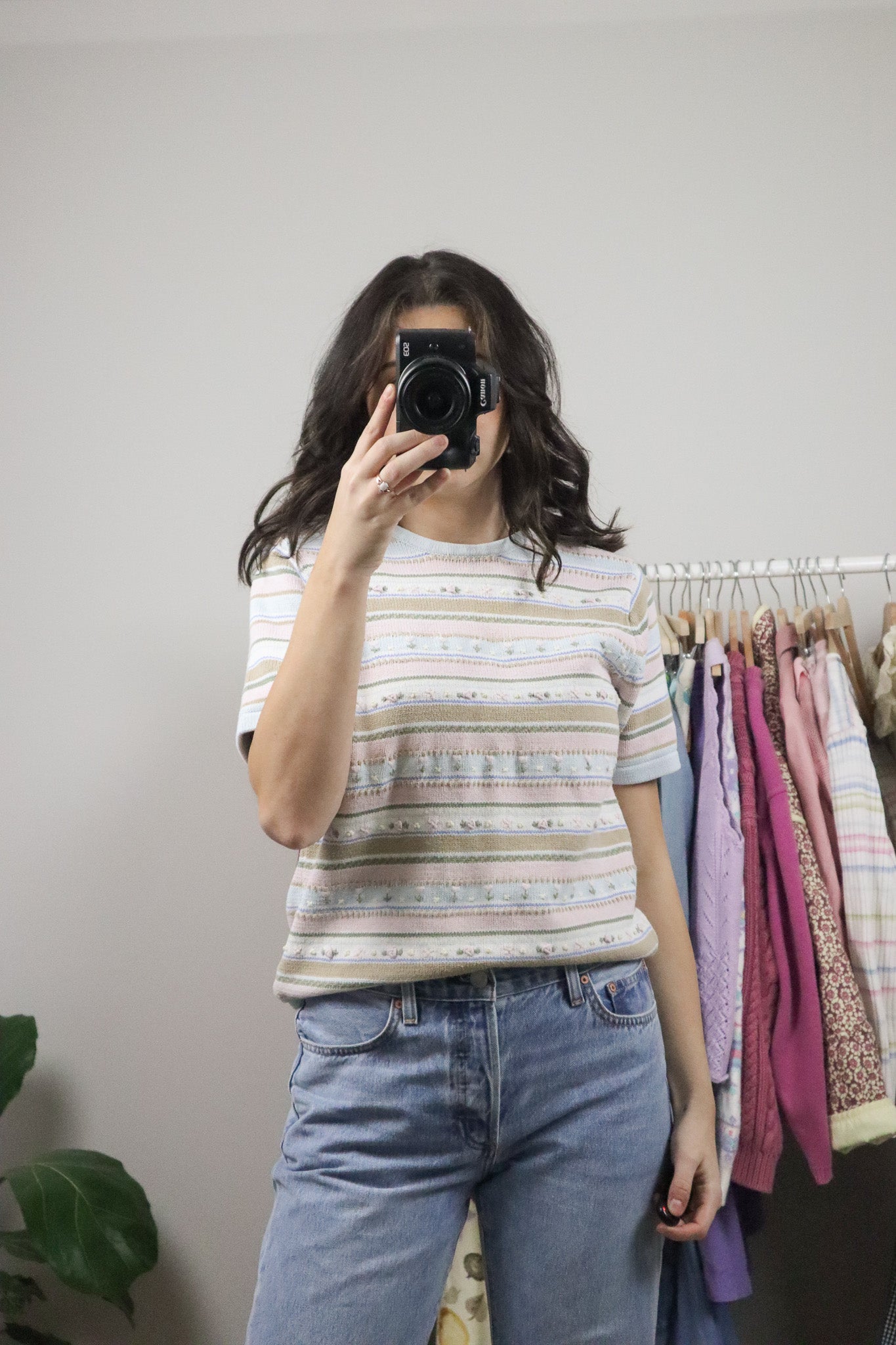 Vintage x Hand Embroidered Cotton Knit (M)