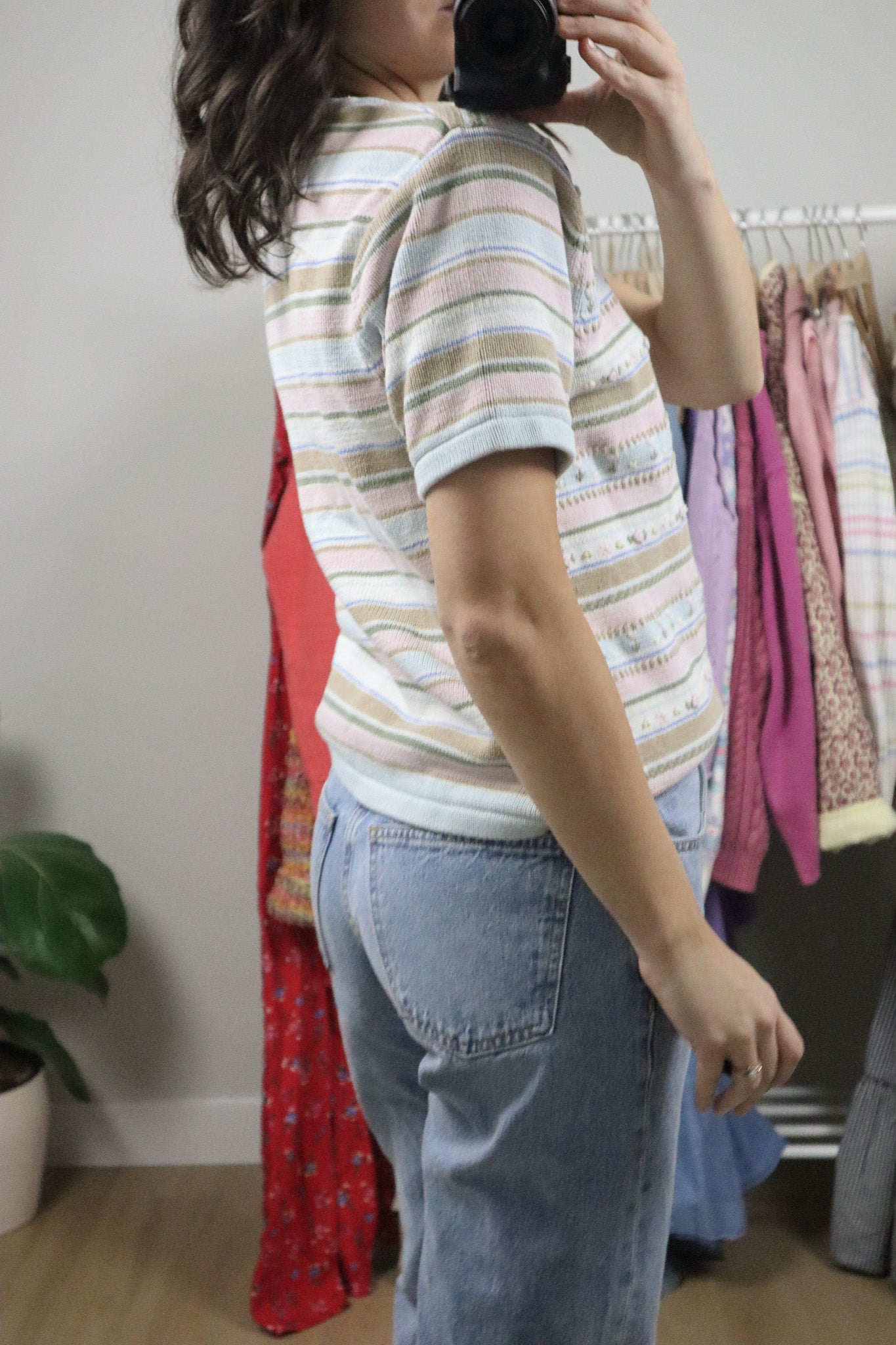 Vintage x Hand Embroidered Cotton Knit (M)