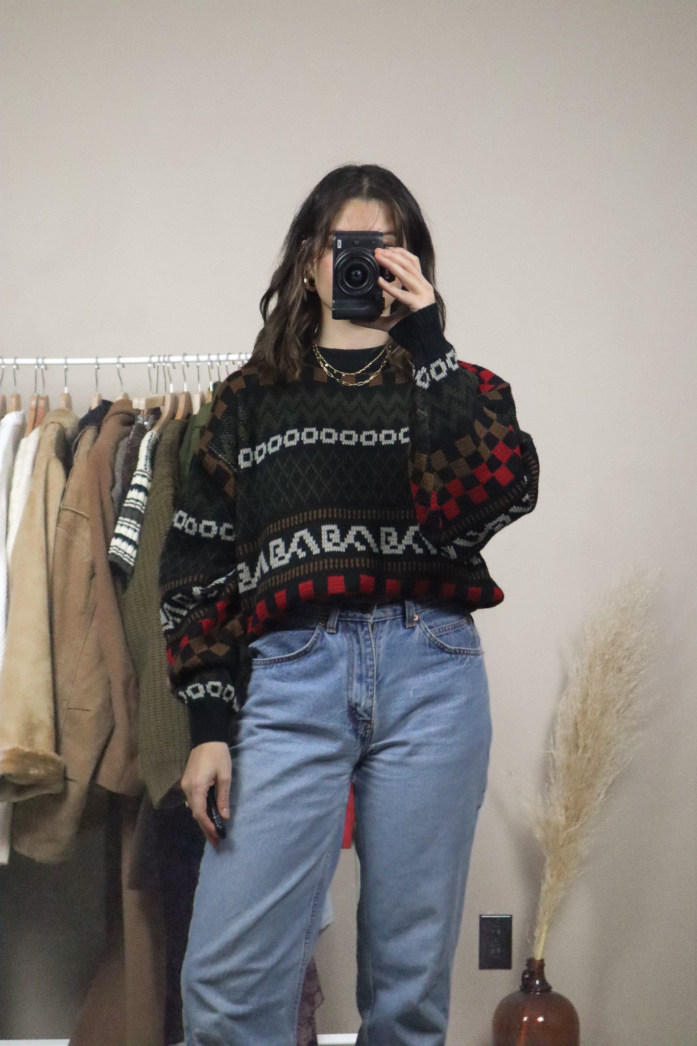 Made in Korea x Vintage x Patterned Knit (M/L)