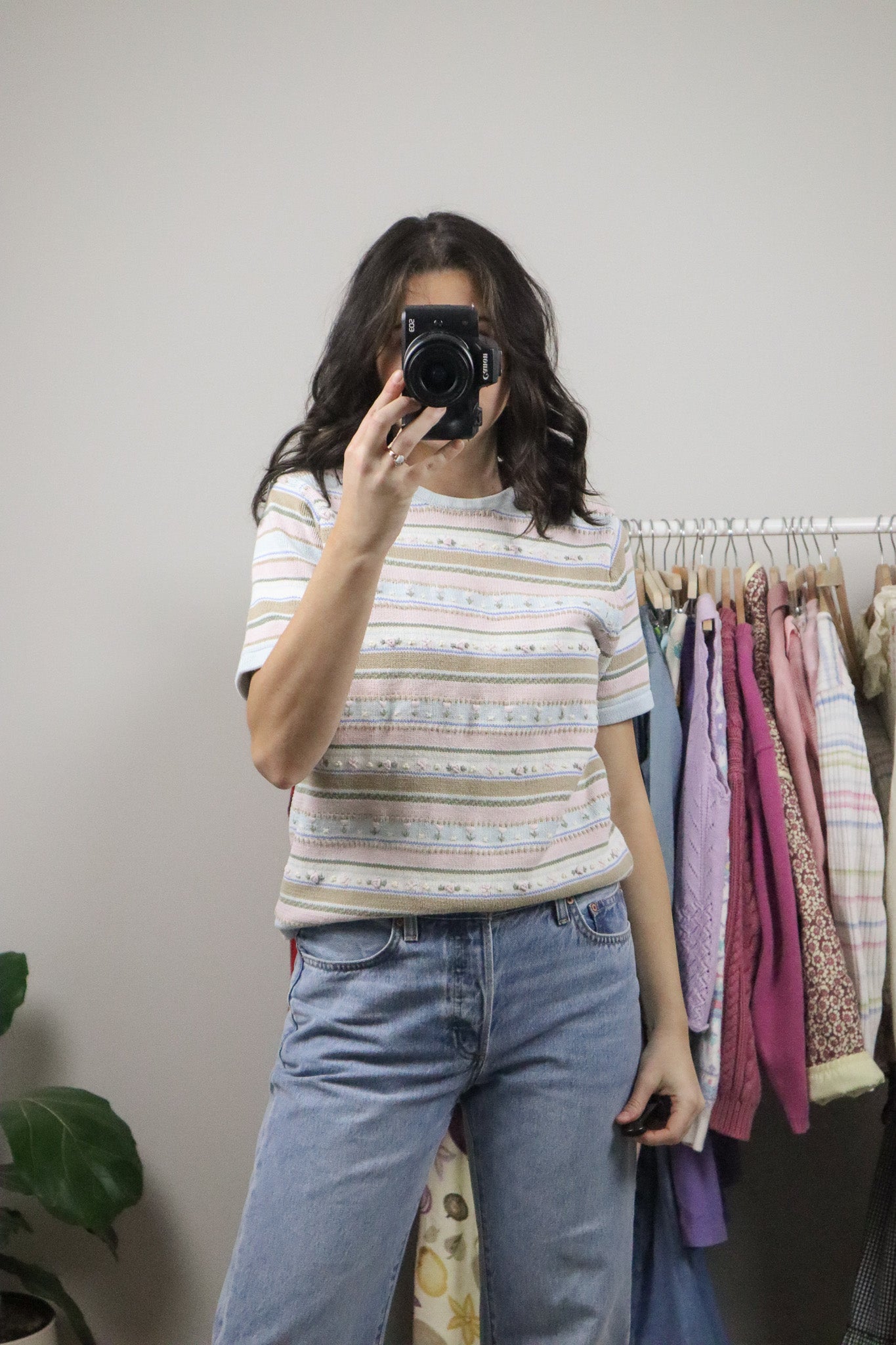 Vintage x Hand Embroidered Cotton Knit (M)