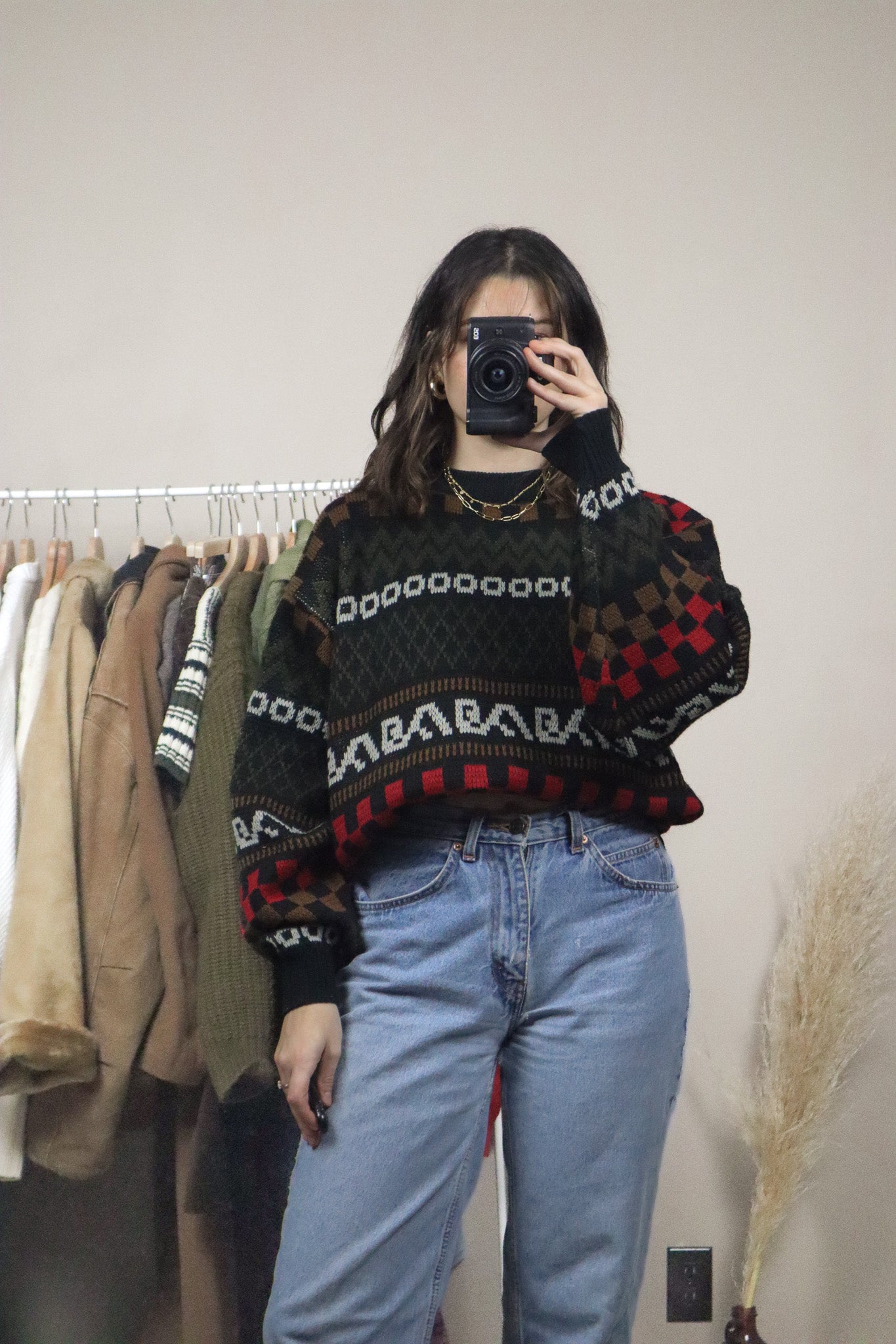 Made in Korea x Vintage x Patterned Knit (M/L)