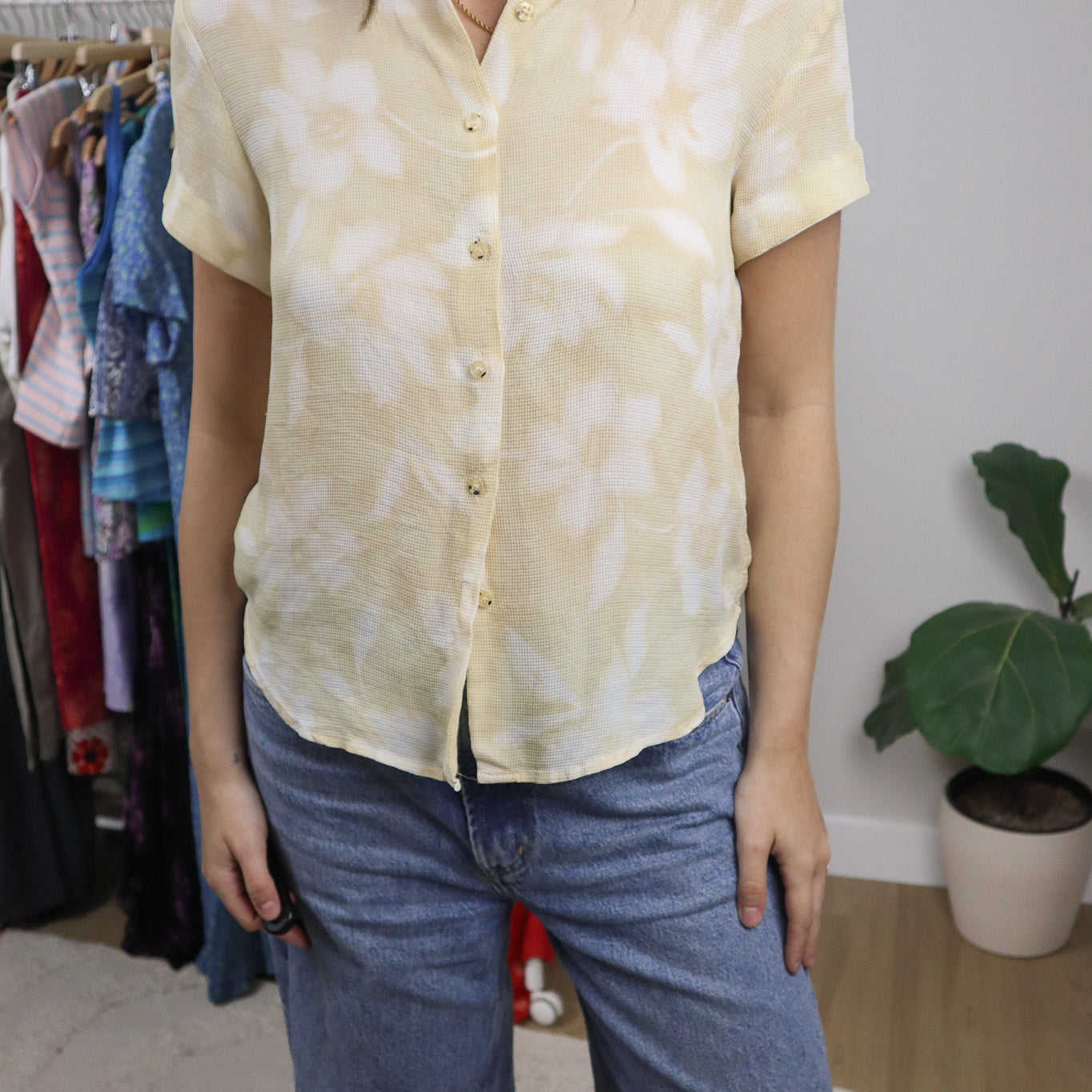 Vintage x Silk Floral Button Up (S)
