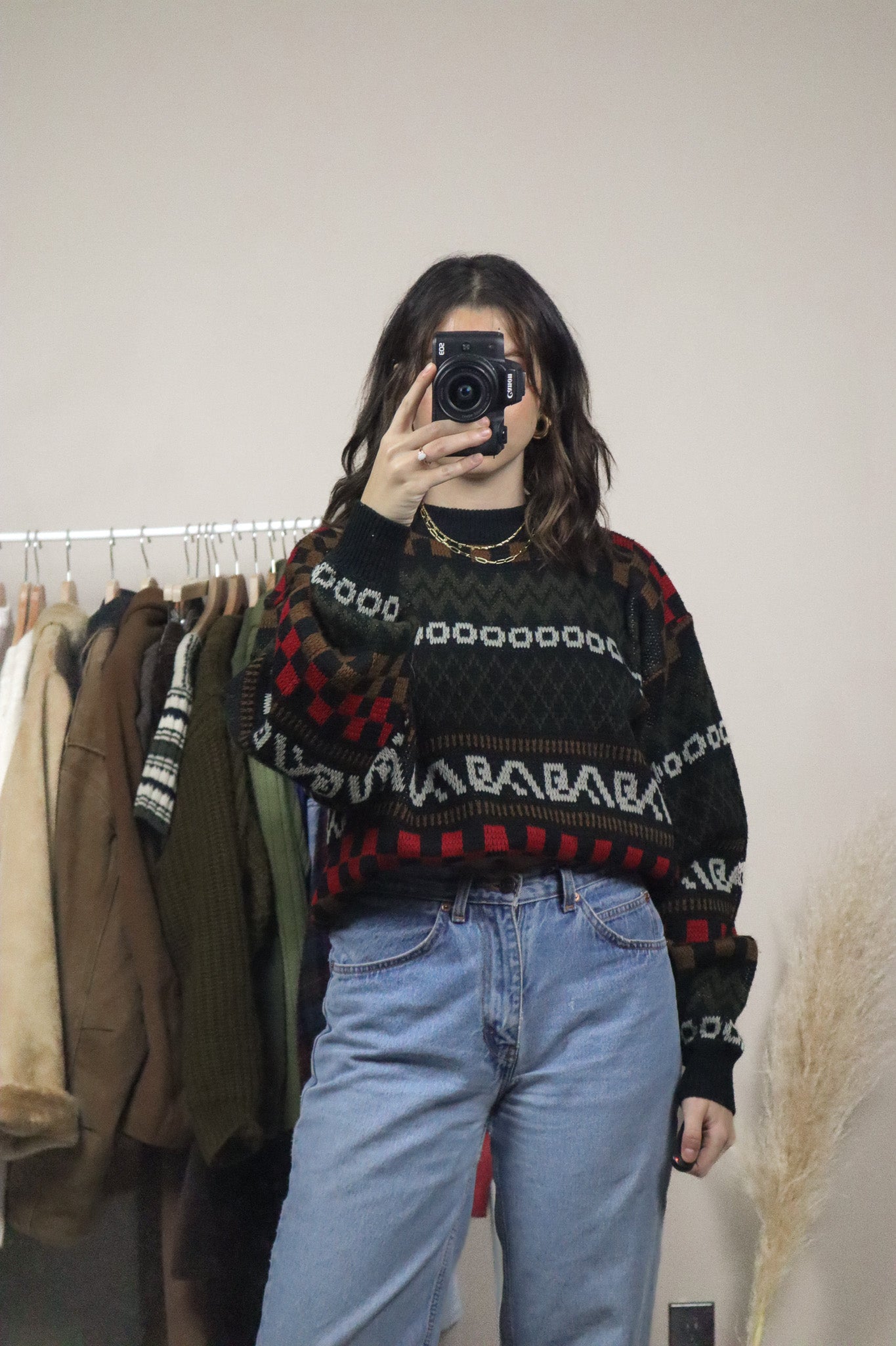 Made in Korea x Vintage x Patterned Knit (M/L)