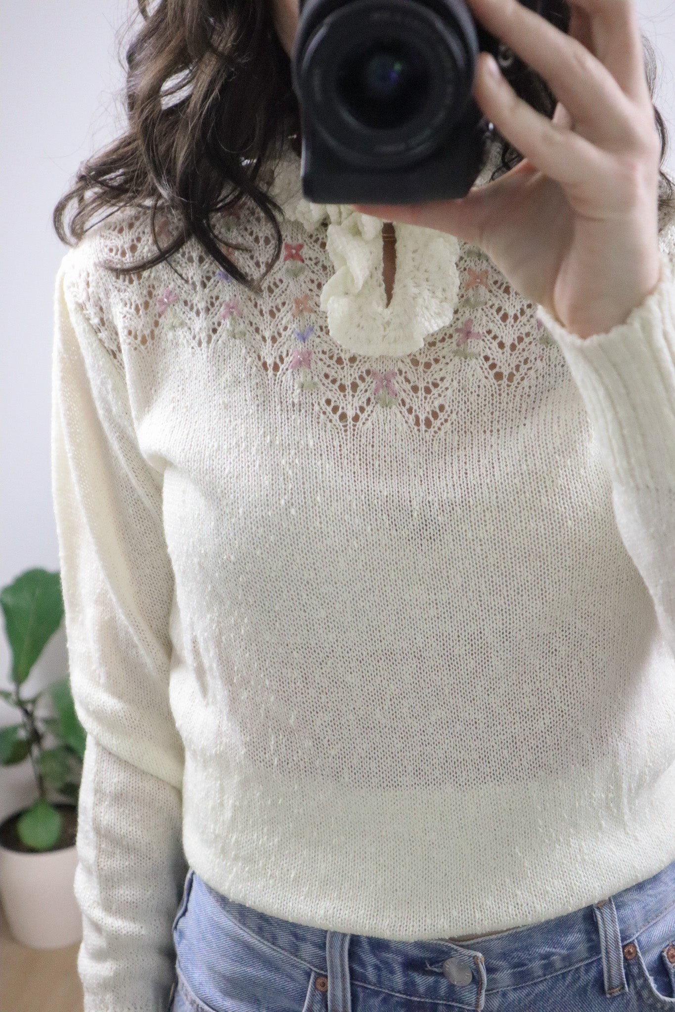 Made in Korea x Vintage x Deadstock Beaded/Embroidered Knit (S/M)