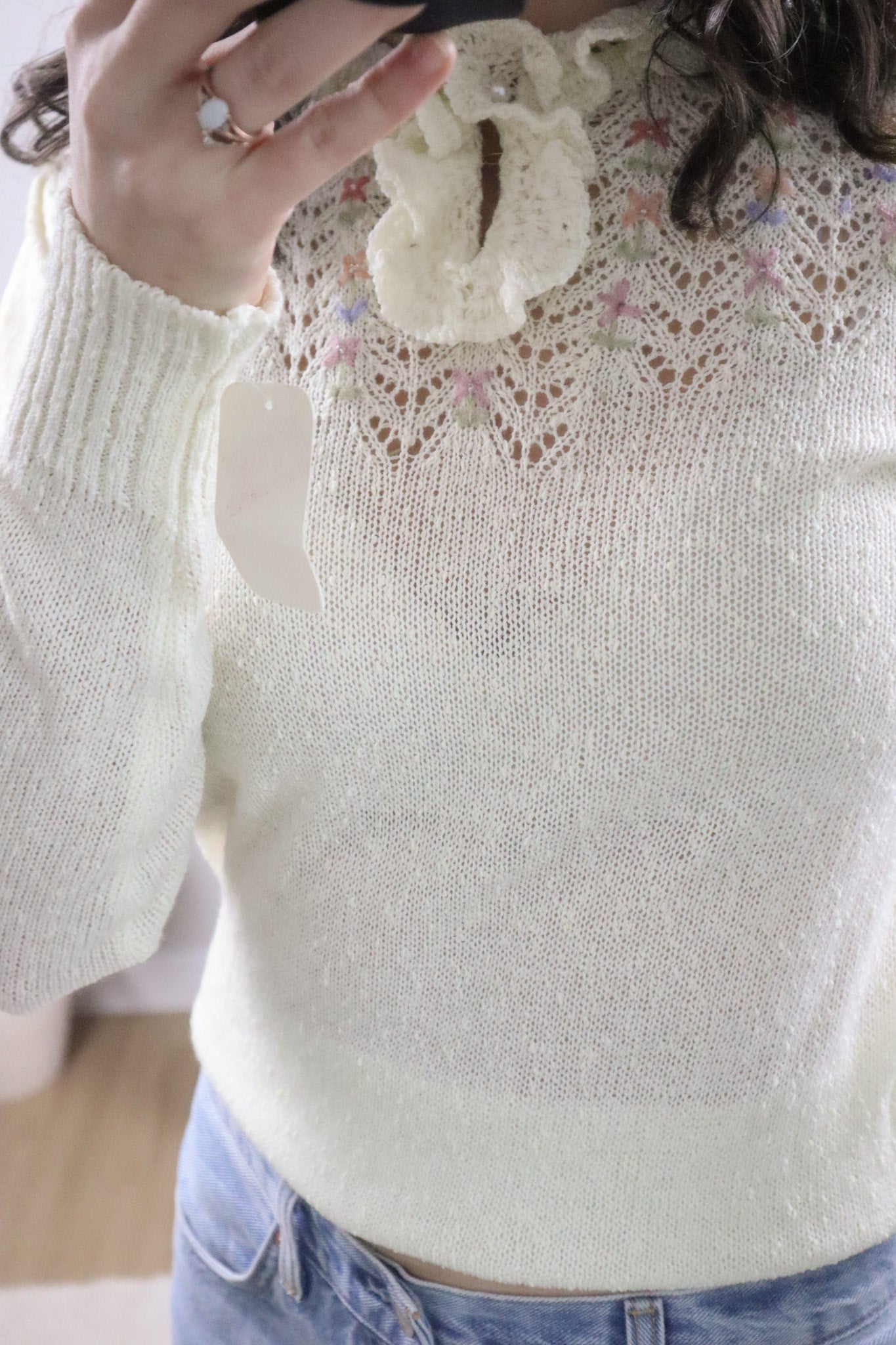 Made in Korea x Vintage x Deadstock Beaded/Embroidered Knit (S/M)
