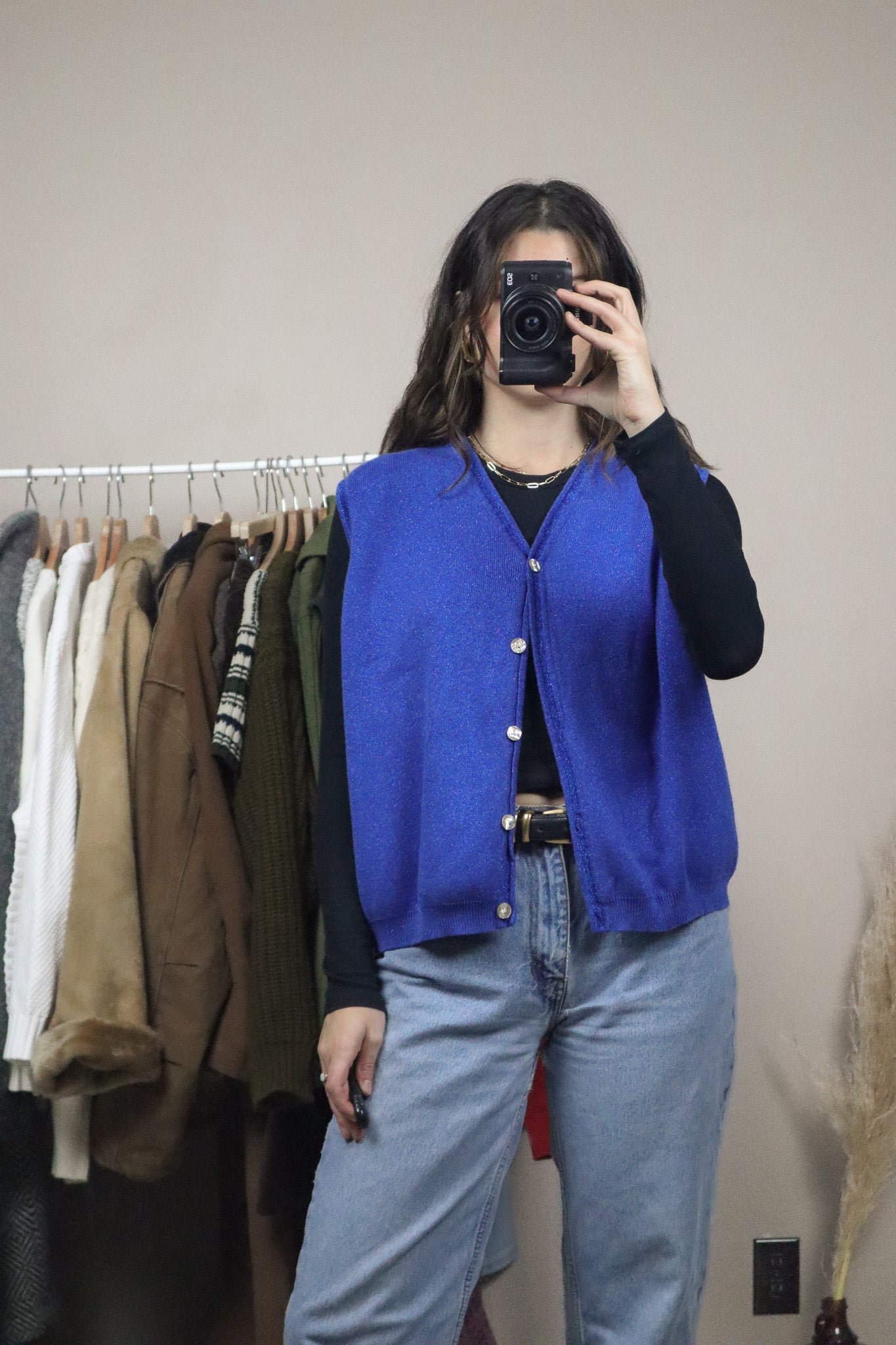 Vintage x Sparkly Vest (L)