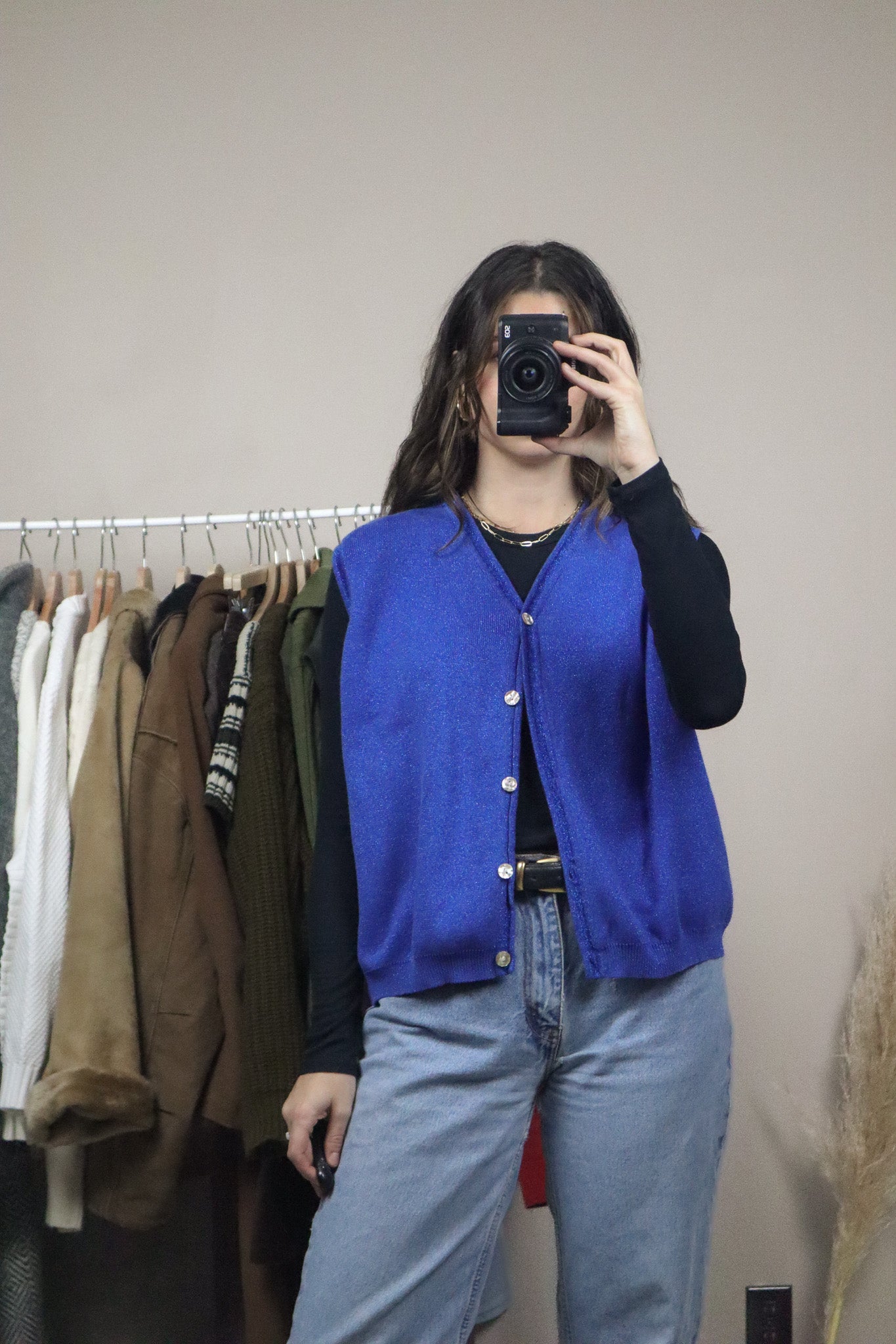 Vintage x Sparkly Vest (L)