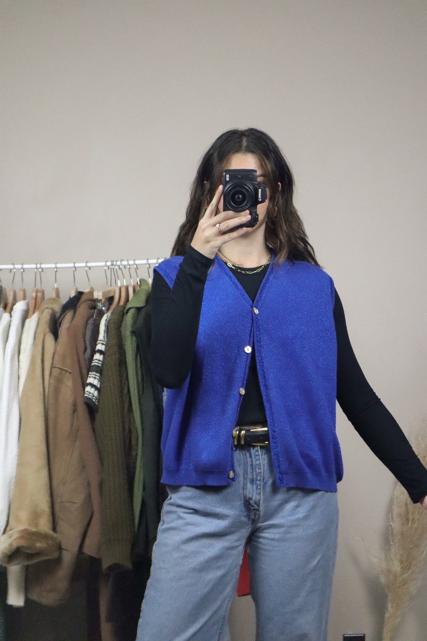 Vintage x Sparkly Vest (L)