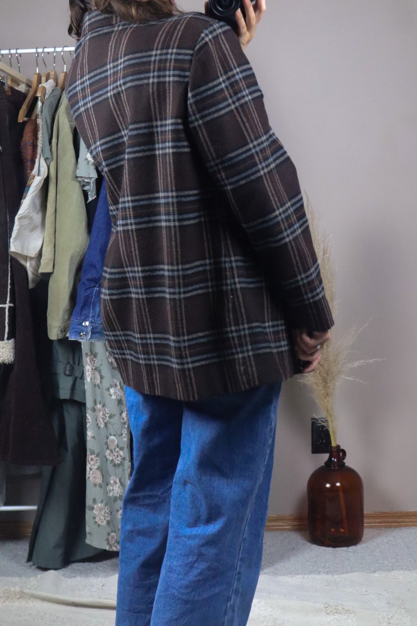 Vintage x Wool Blend Plaid Blazer (M)