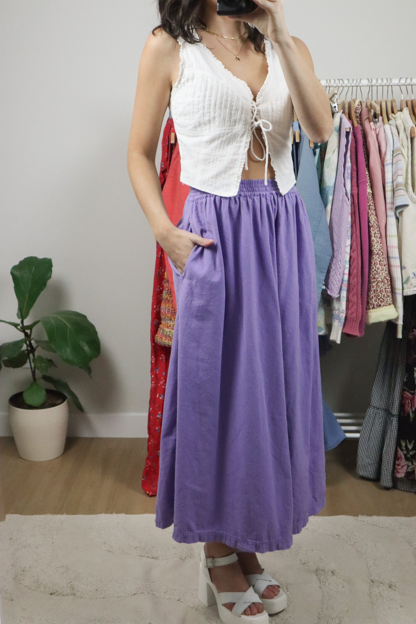 Vintage x Cotton Maxi Skirt (S/M)