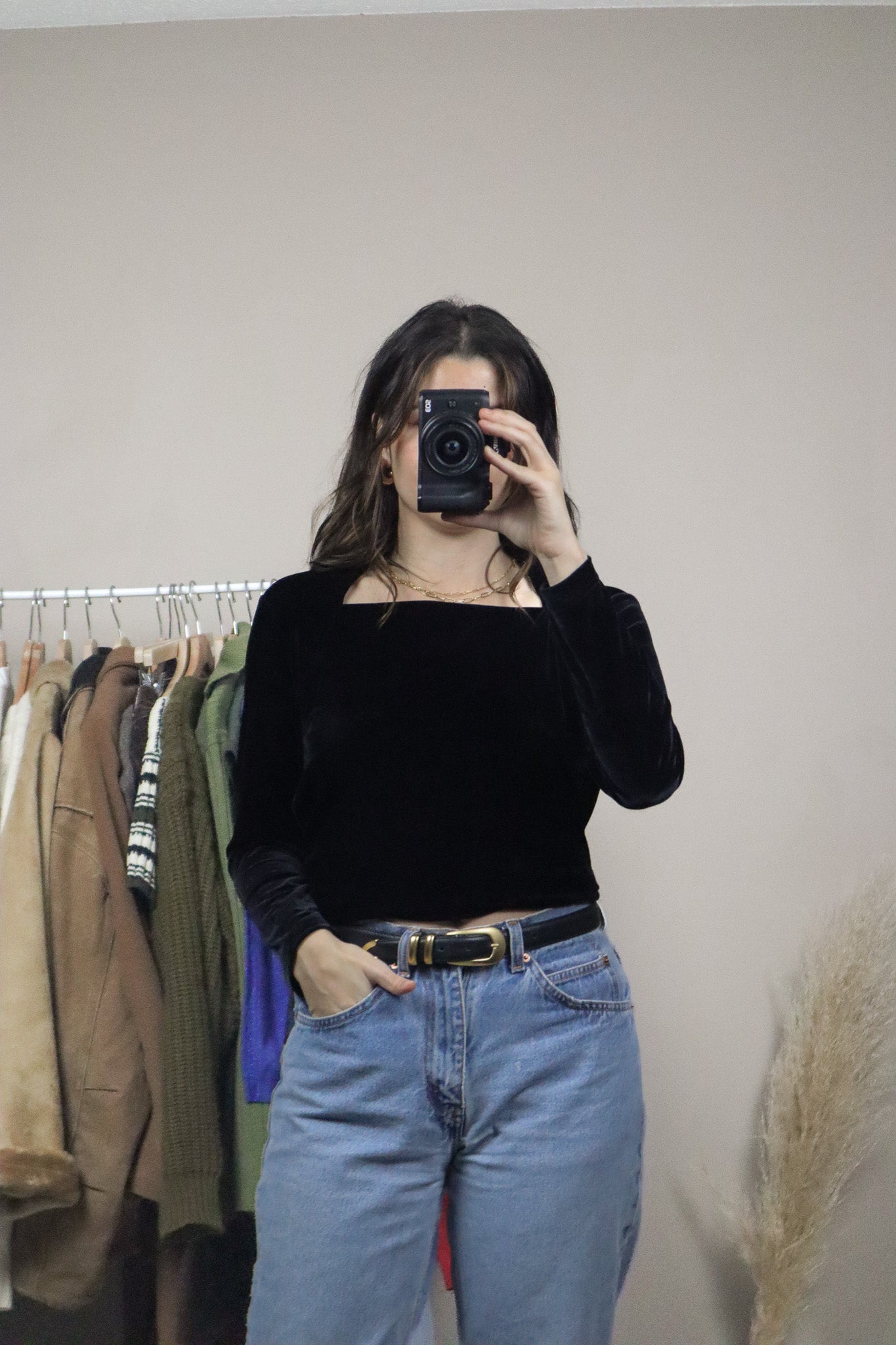 Made in Korea x Vintage x Velvet Long Sleeve (S)