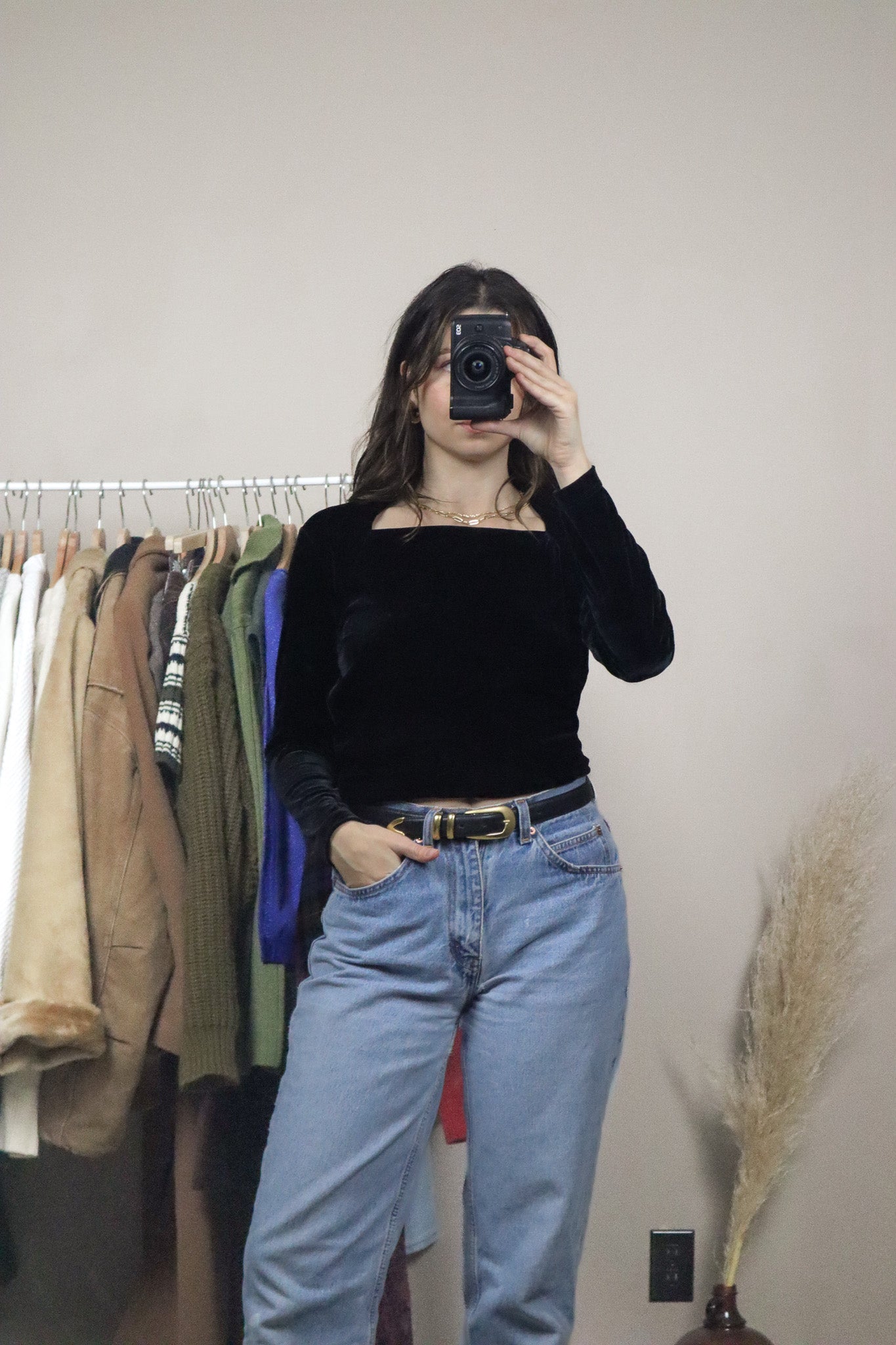 Made in Korea x Vintage x Velvet Long Sleeve (S)