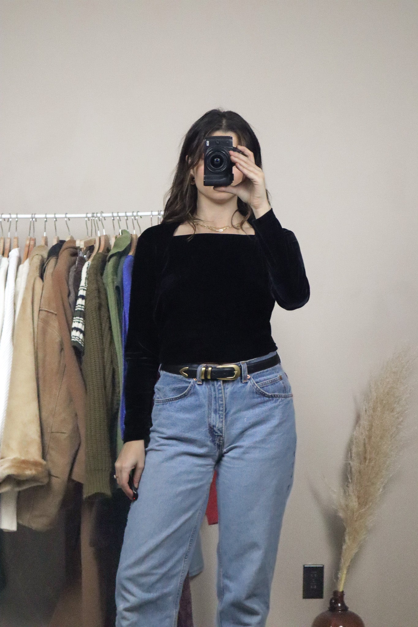 Made in Korea x Vintage x Velvet Long Sleeve (S)