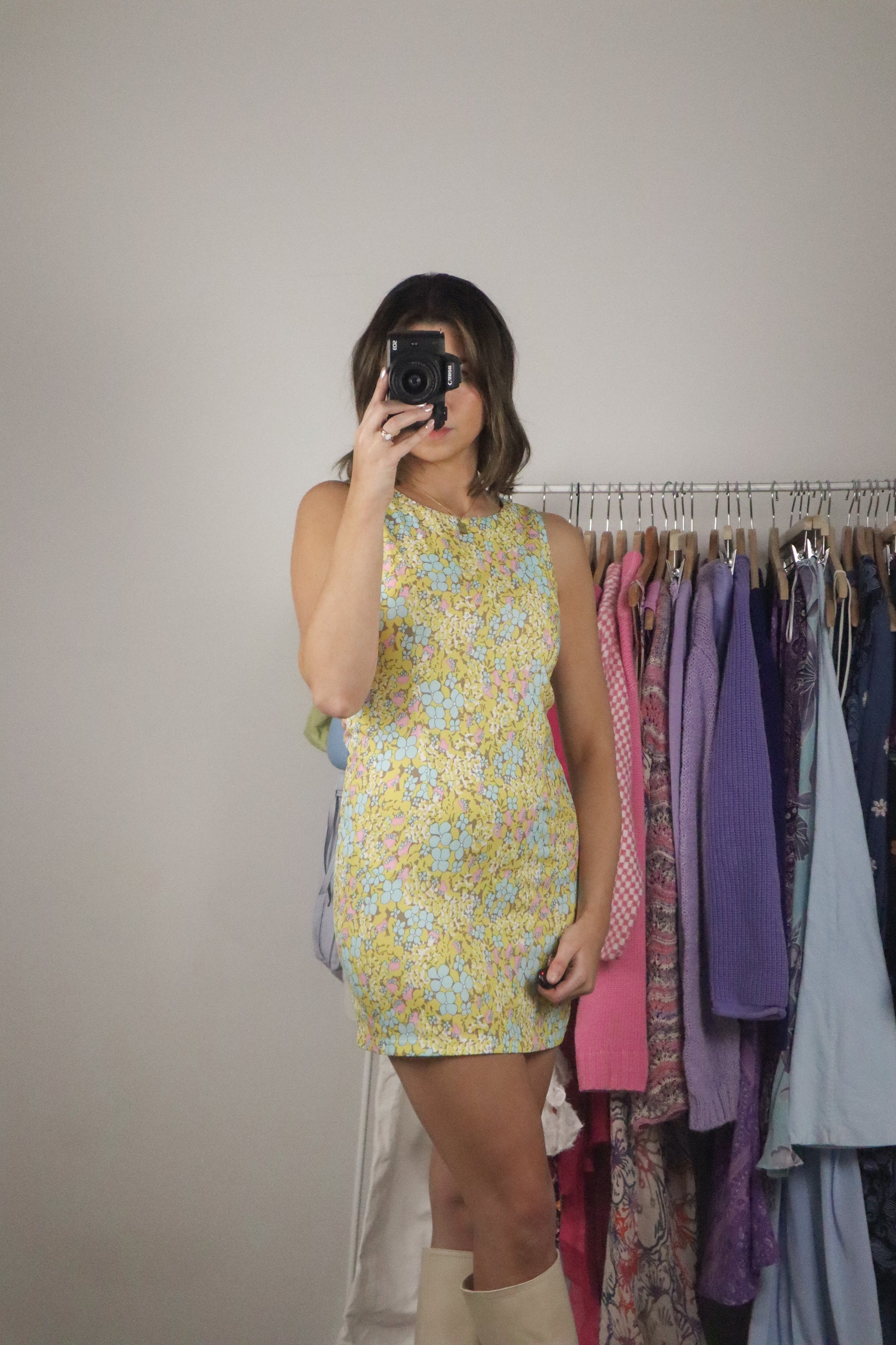 1960s x Vintage x Floral Shift Dress (XS)