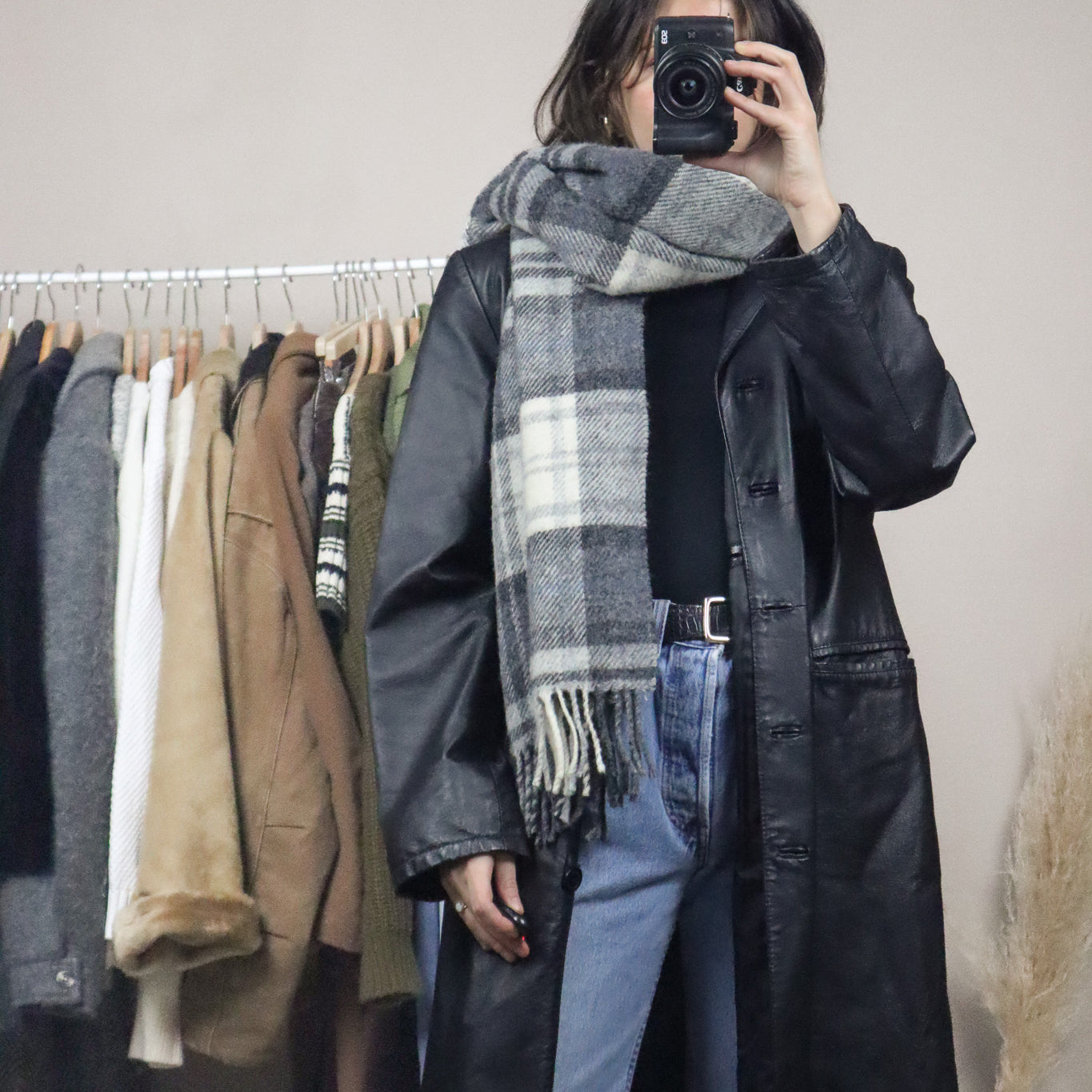 British Made x Vintage x Wool Plaid Chunky Scarf