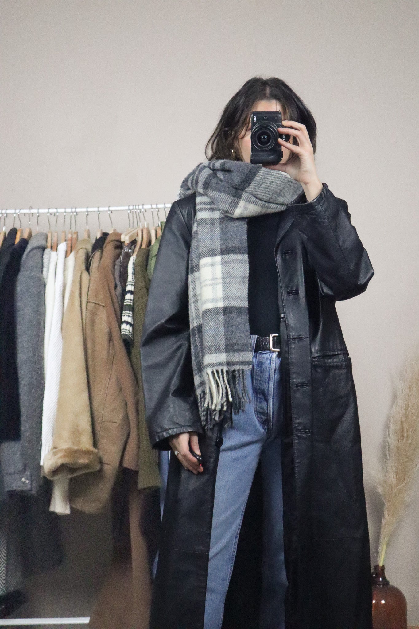 British Made x Vintage x Wool Plaid Chunky Scarf