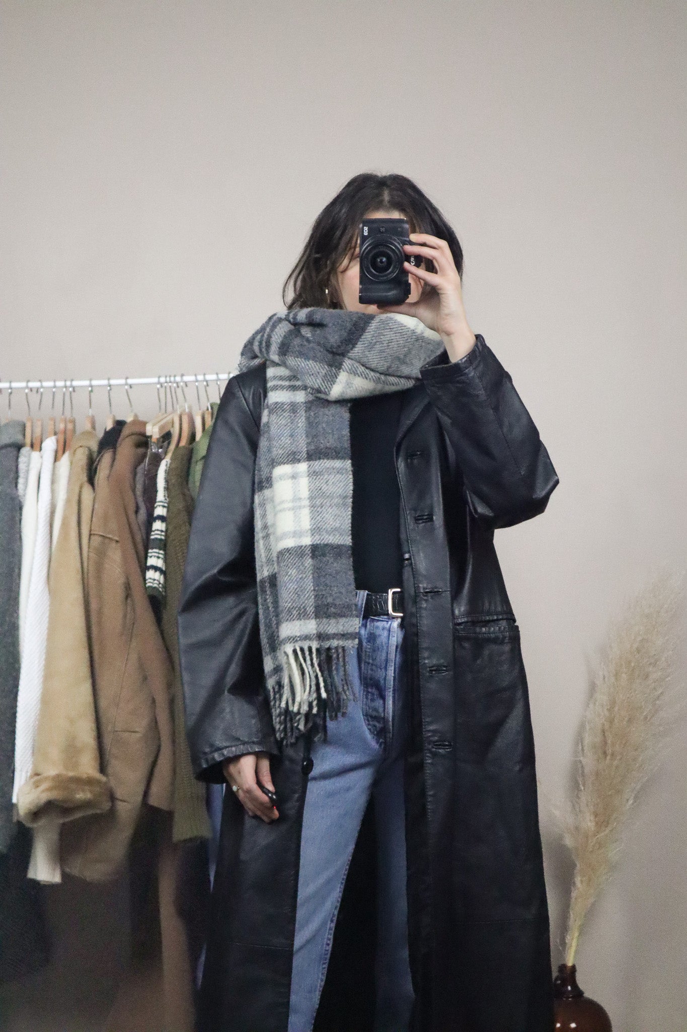 British Made x Vintage x Wool Plaid Chunky Scarf