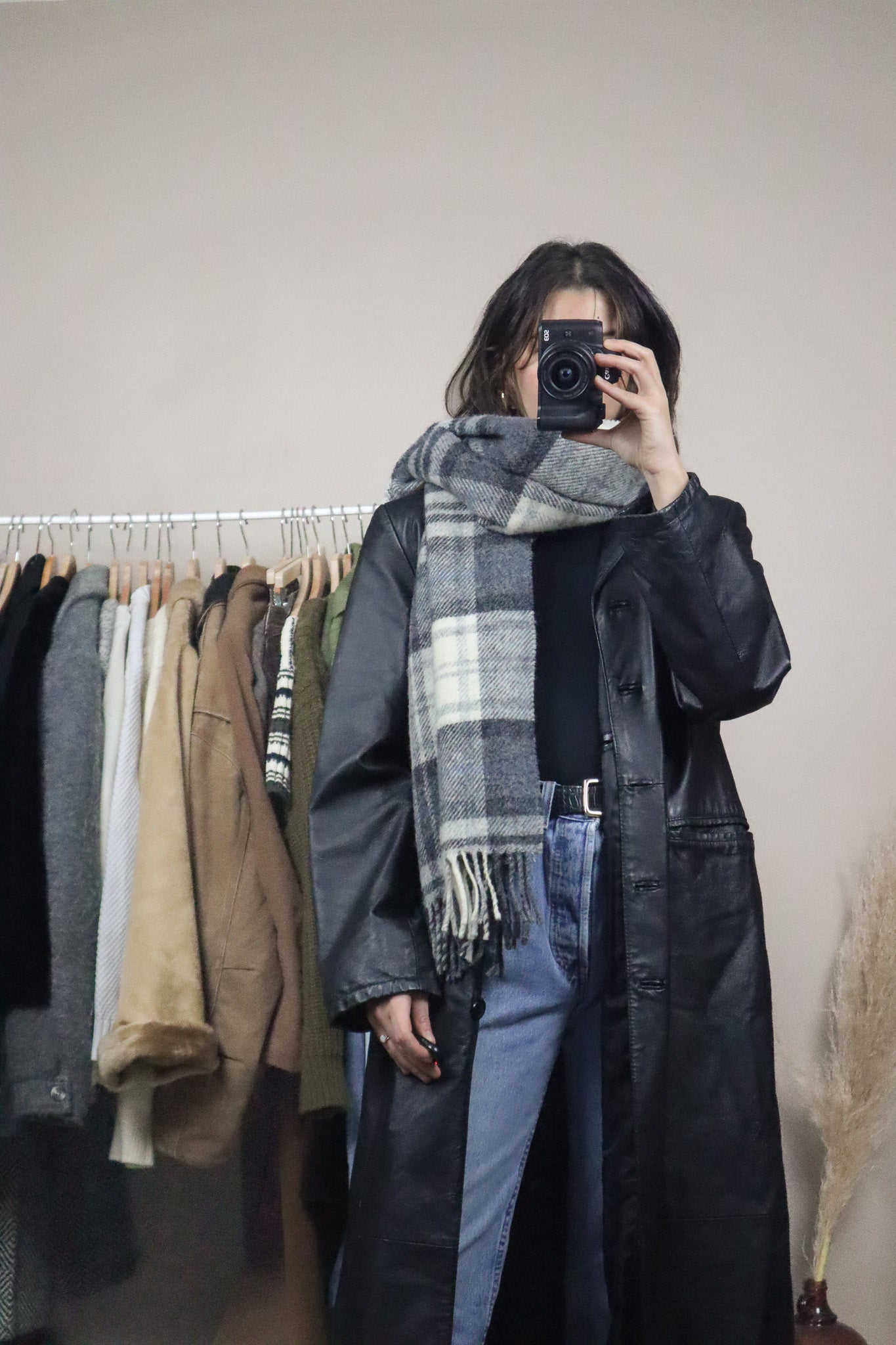 British Made x Vintage x Wool Plaid Chunky Scarf