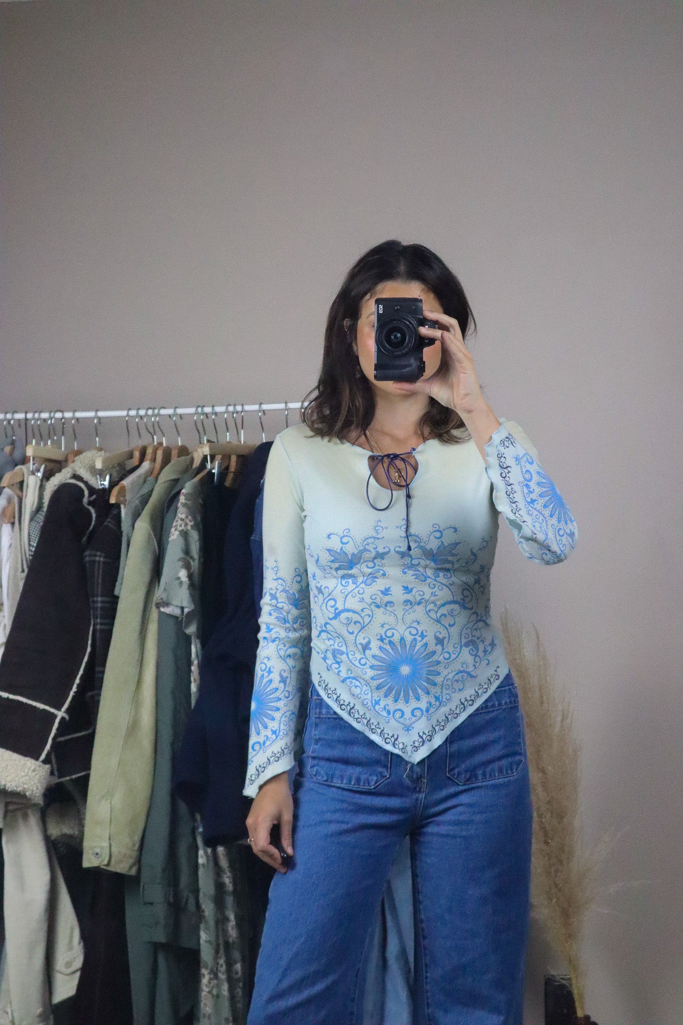 Made in USA x Vintage x Patterned Long-Sleeve (S)
