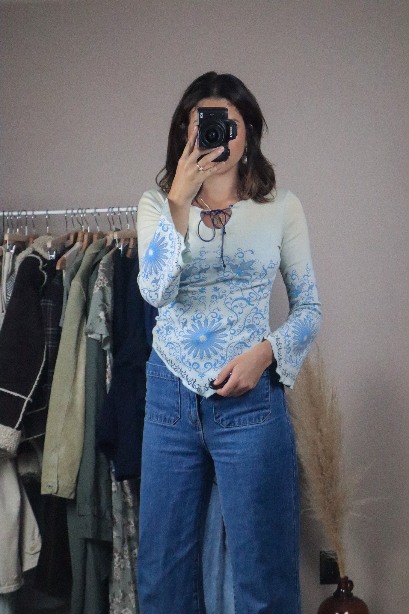 Made in USA x Vintage x Patterned Long-Sleeve (S)