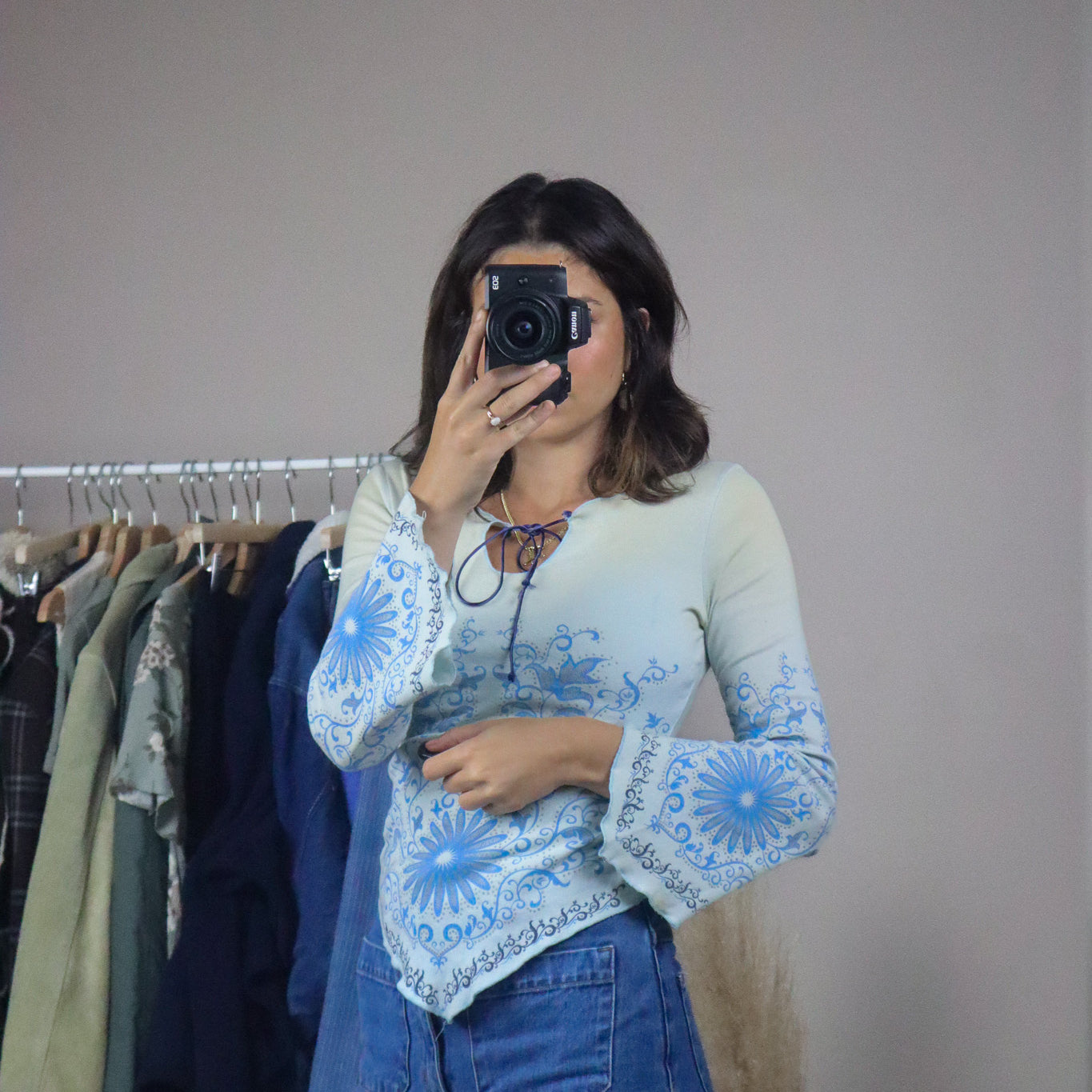 Made in USA x Vintage x Patterned Long-Sleeve (S)