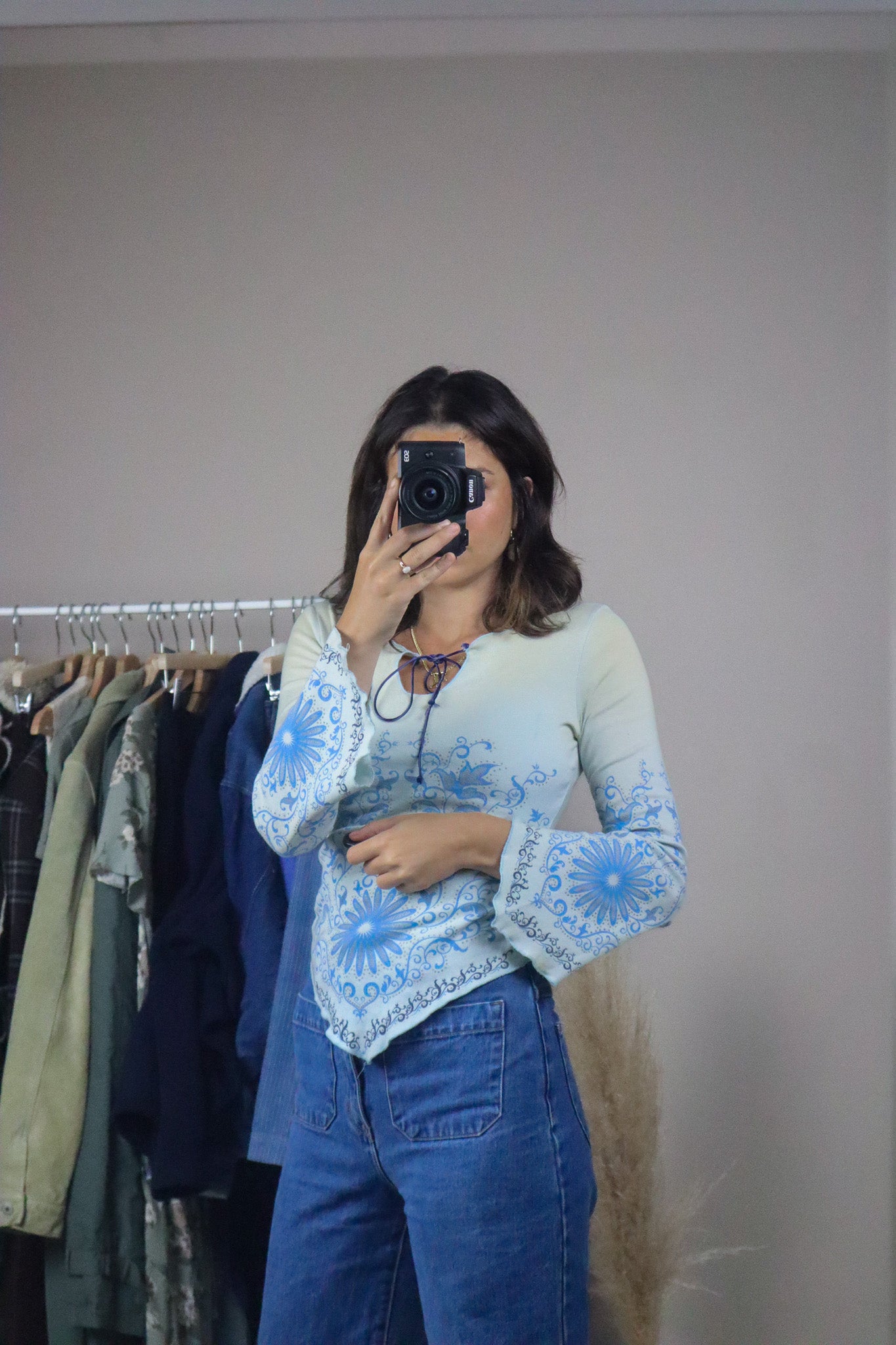 Made in USA x Vintage x Patterned Long-Sleeve (S)