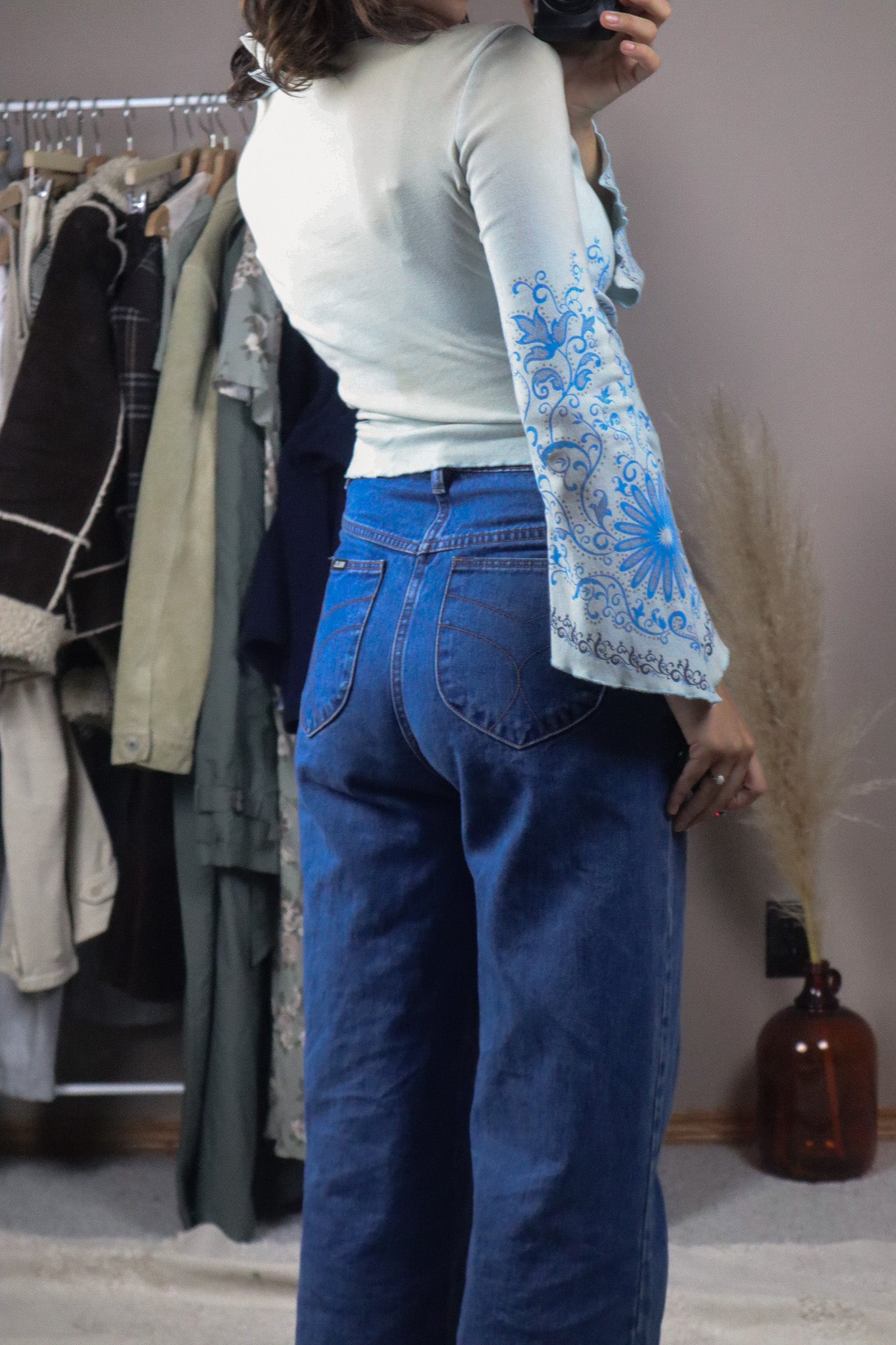 Made in USA x Vintage x Patterned Long-Sleeve (S)