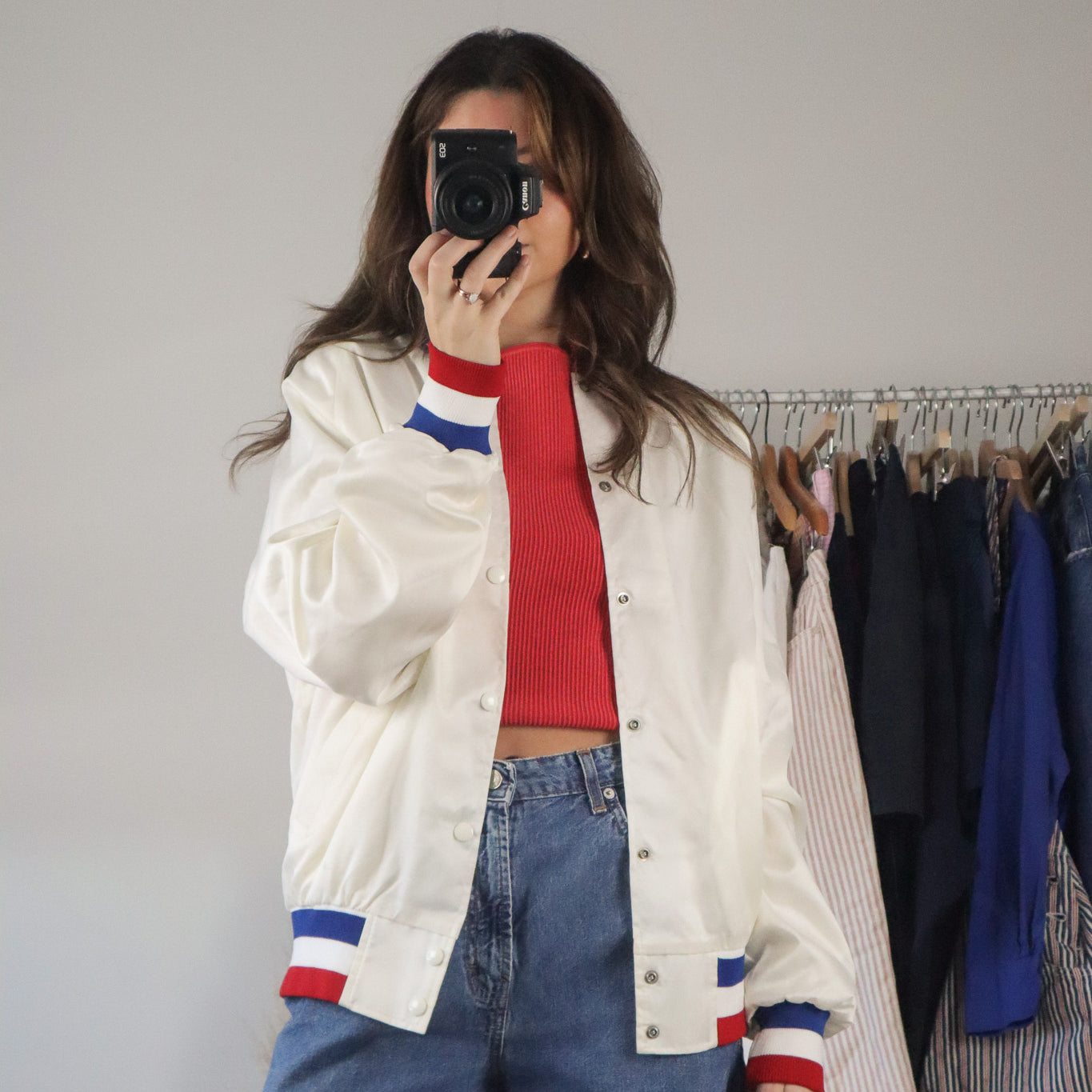 Made in USA x Vintage x Satin Bomber Jacket (M/L)