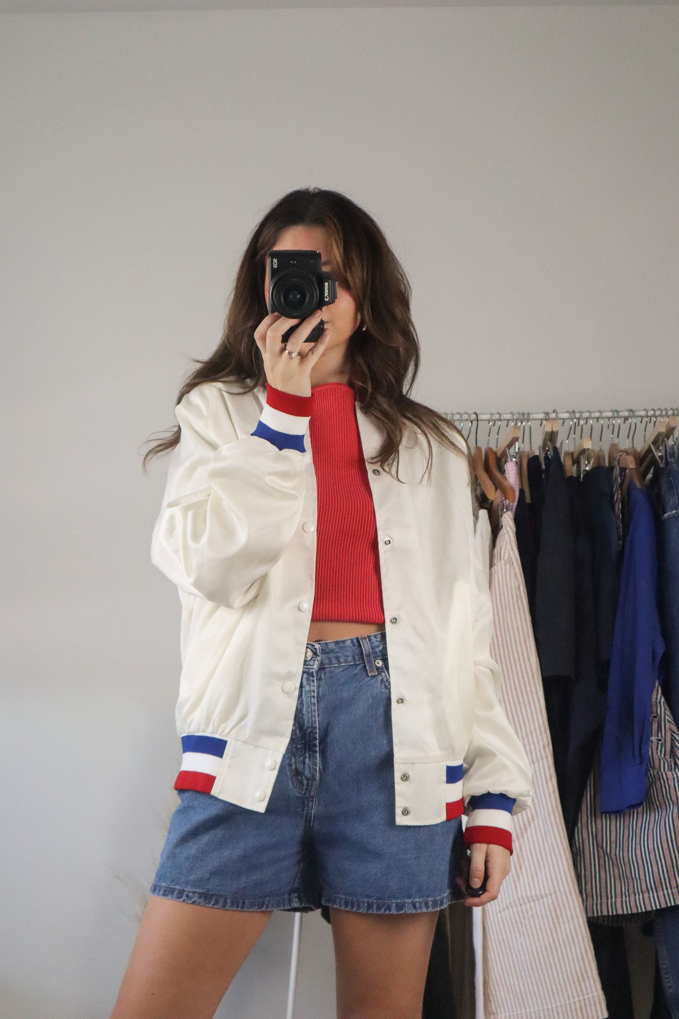 Made in USA x Vintage x Satin Bomber Jacket (M/L)