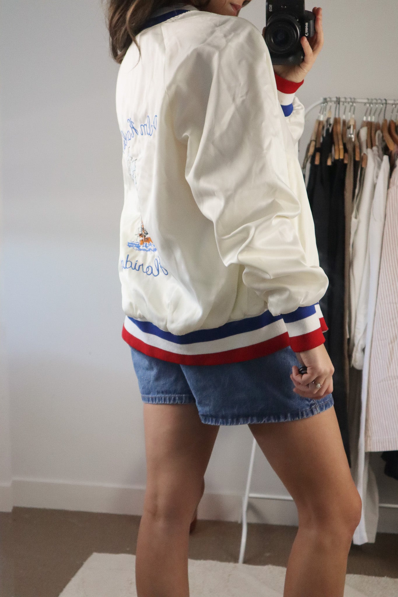 Made in USA x Vintage x Satin Bomber Jacket (M/L)