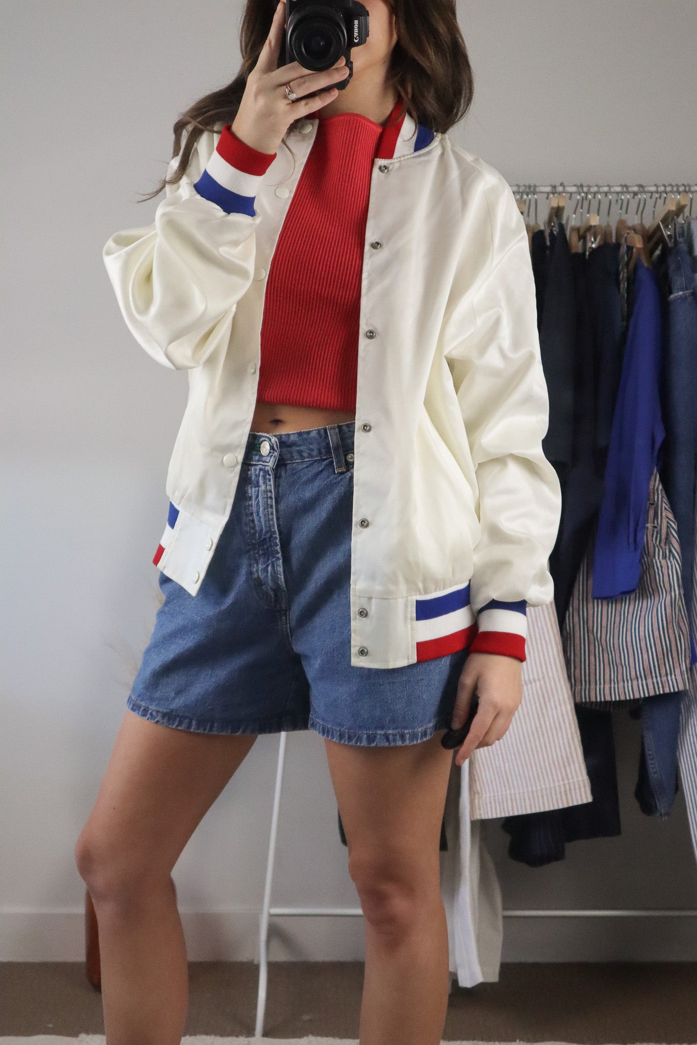 Made in USA x Vintage x Satin Bomber Jacket (M/L)