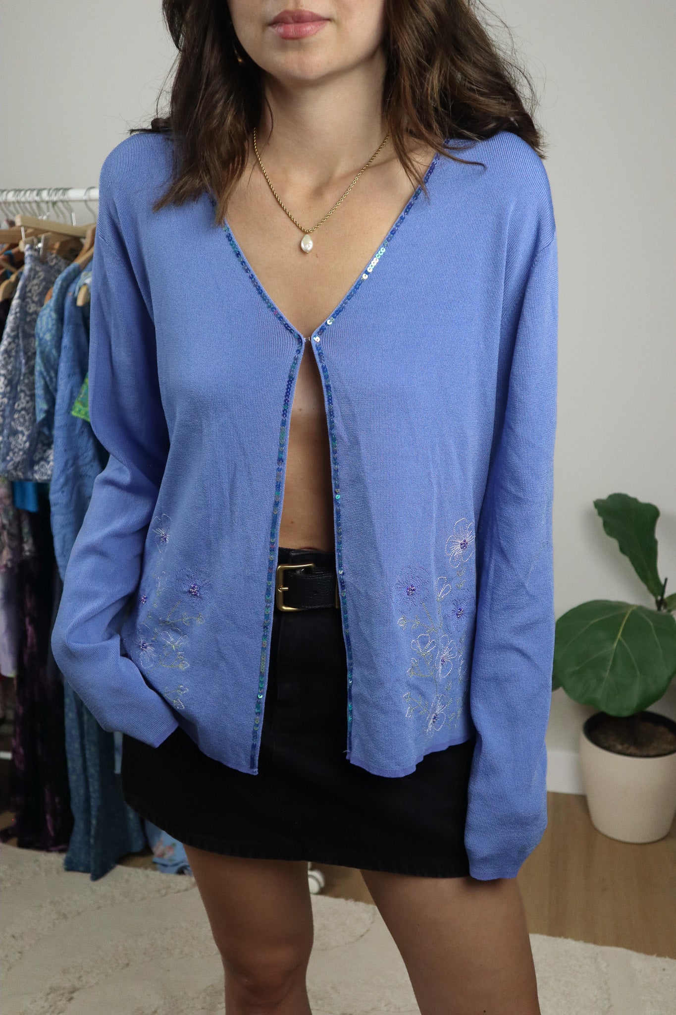 April Cornell x Vintage x Beaded/Embroidered/Sequins Cardigan (L)