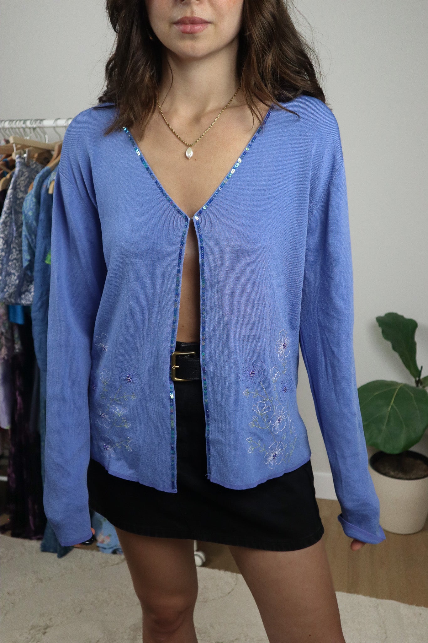 April Cornell x Vintage x Beaded/Embroidered/Sequins Cardigan (L)