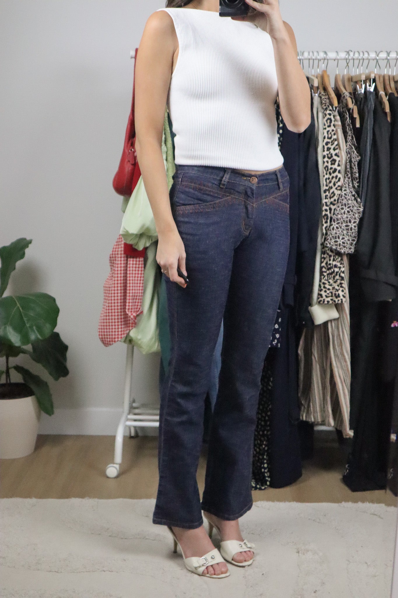 Vintage x Low-Rise Stitched Jeans (0)
