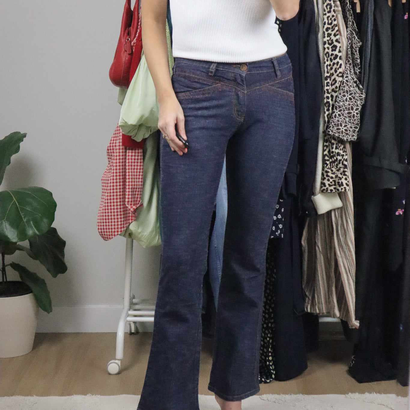 Vintage x Low-Rise Stitched Jeans (0)
