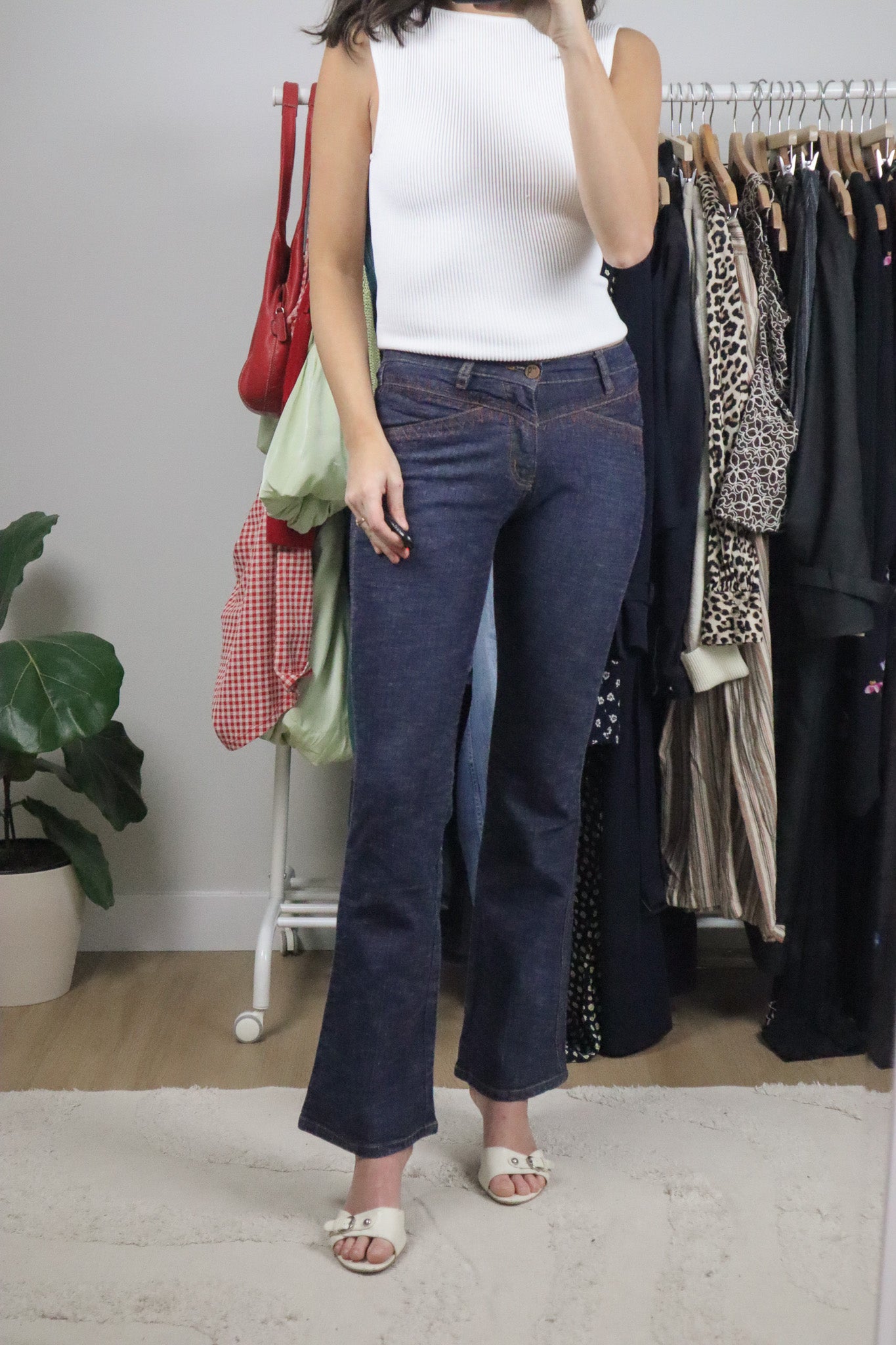 Vintage x Low-Rise Stitched Jeans (0)