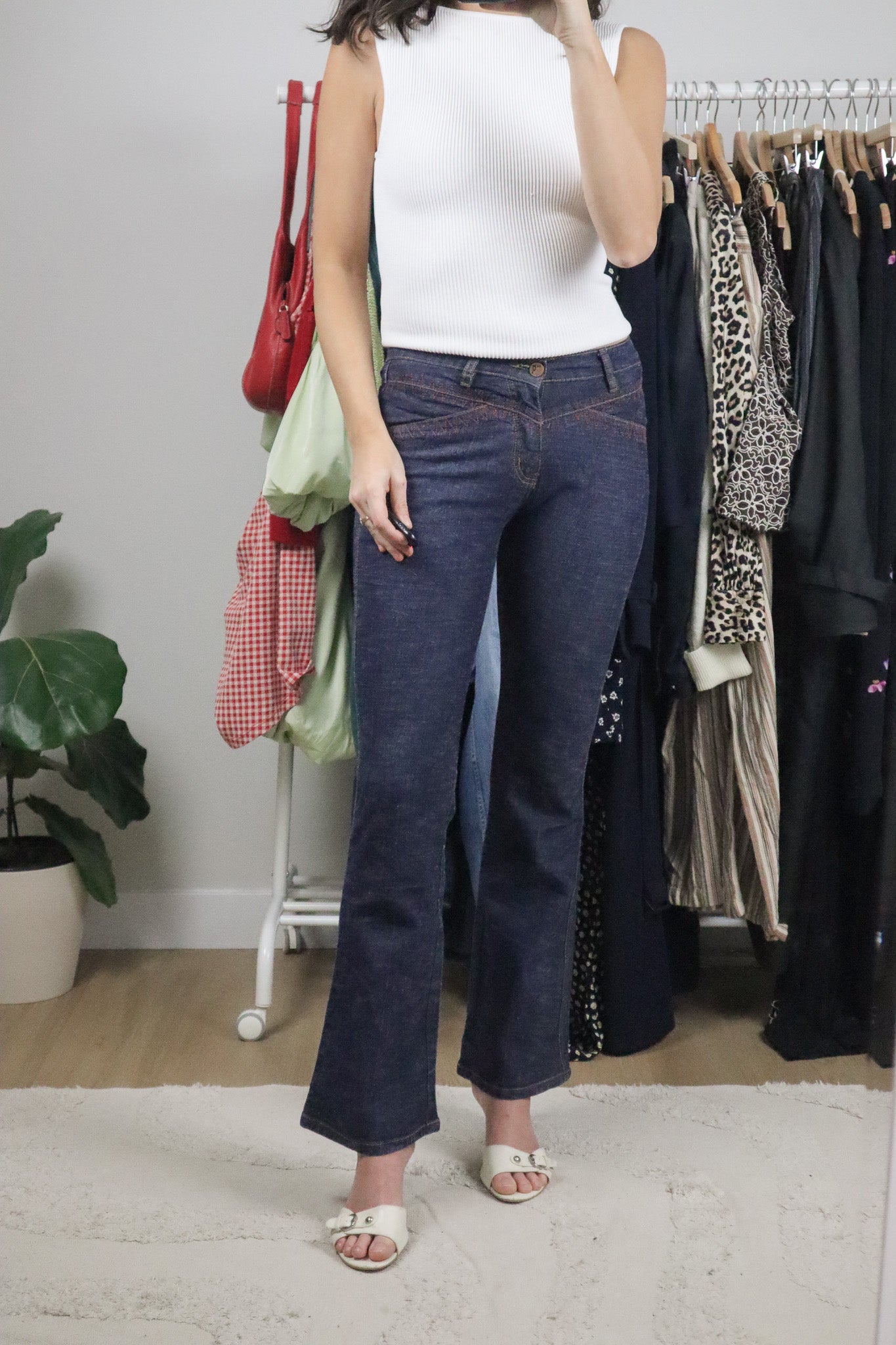 Vintage x Low-Rise Stitched Jeans (0)