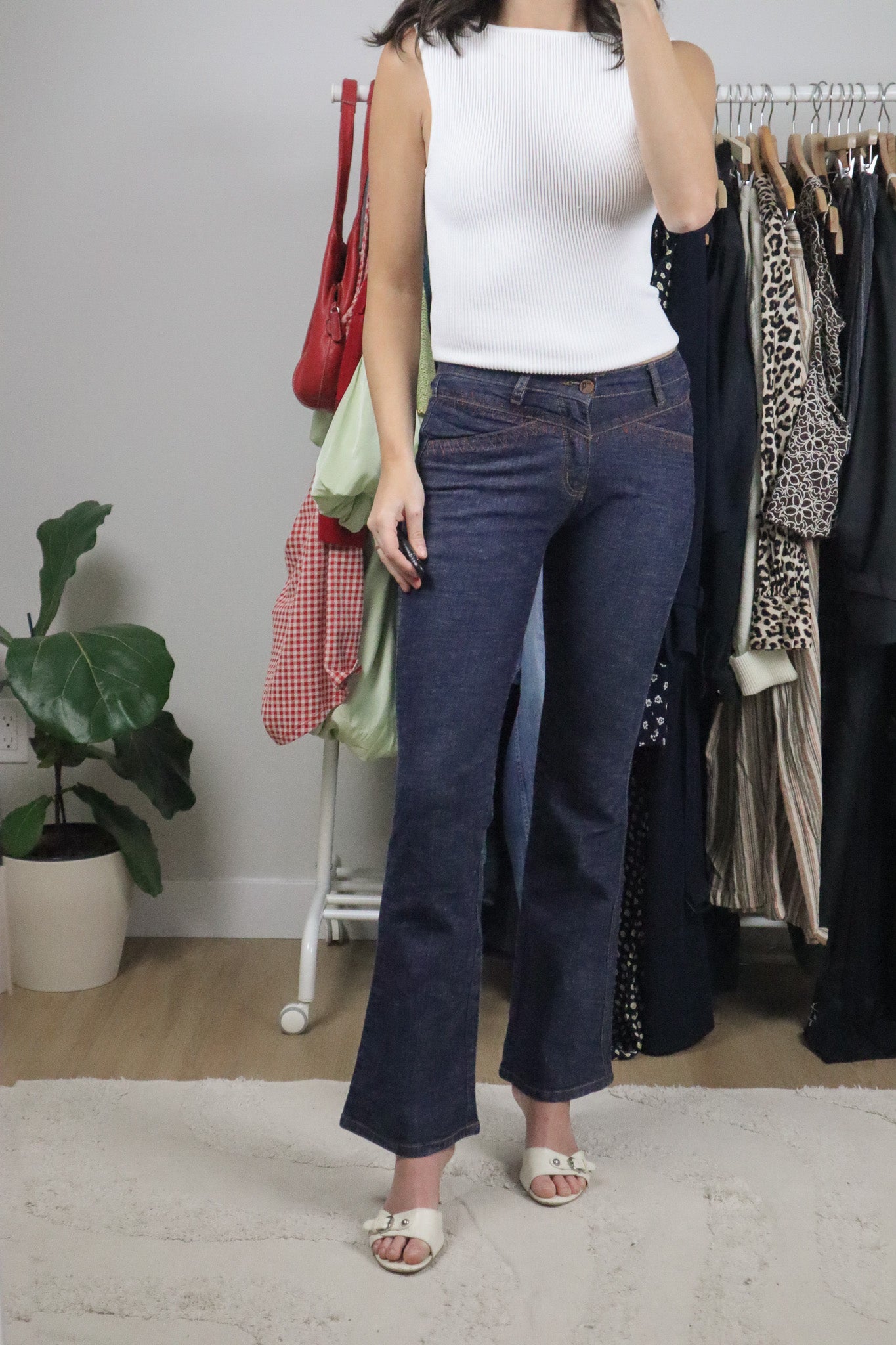 Vintage x Low-Rise Stitched Jeans (0)