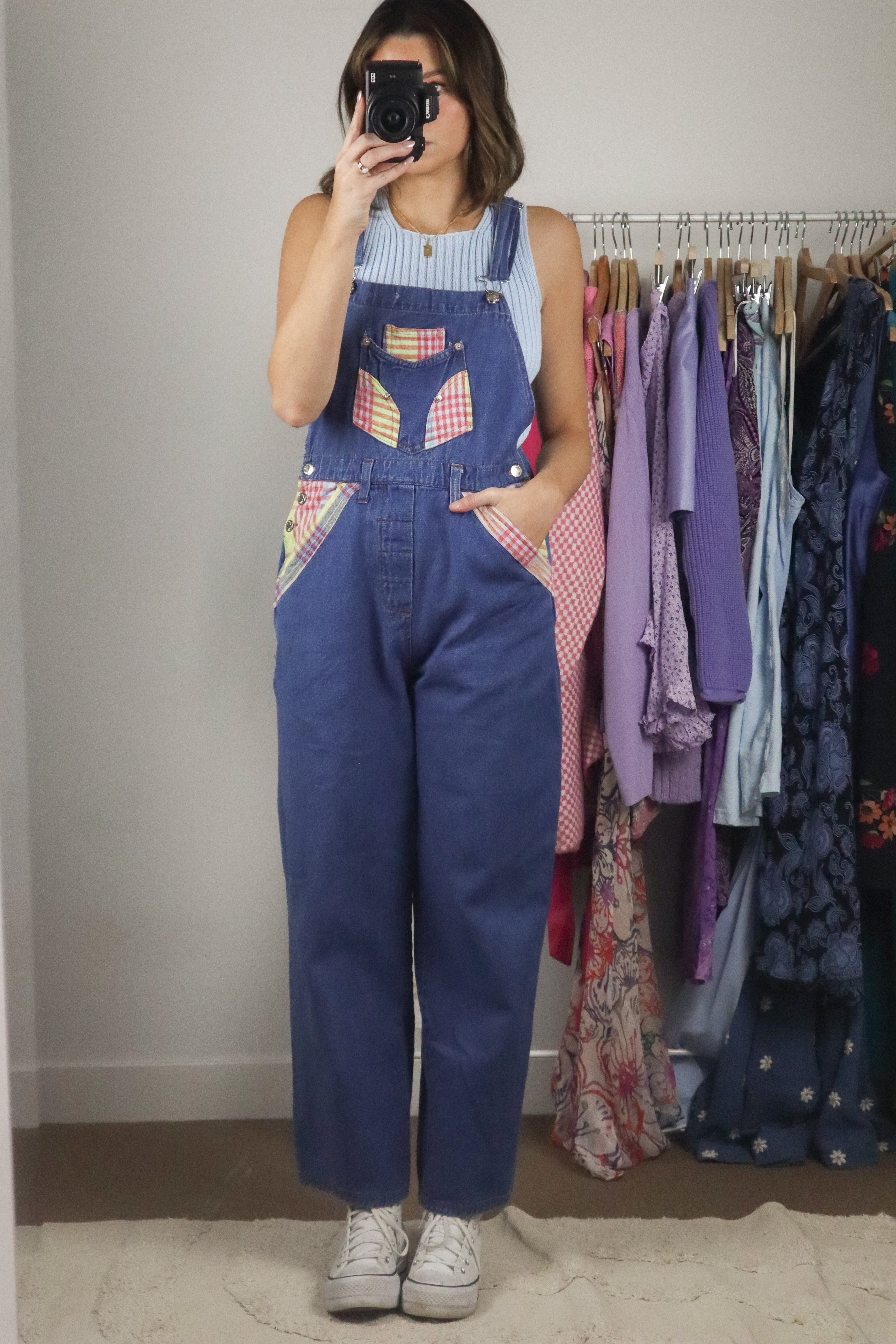 Vintage x Colour Block Overalls (S)