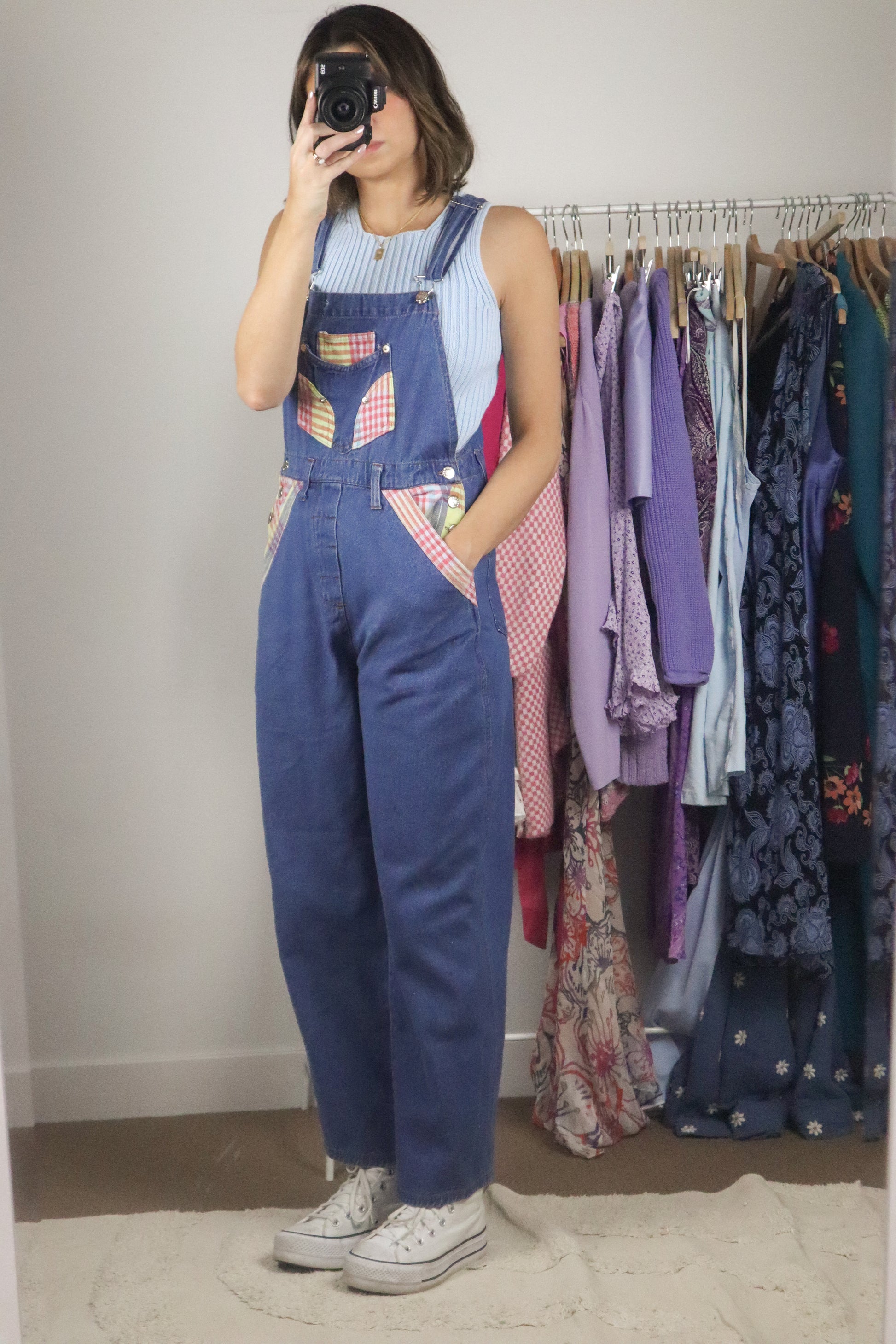 Vintage x Colour Block Overalls (S)