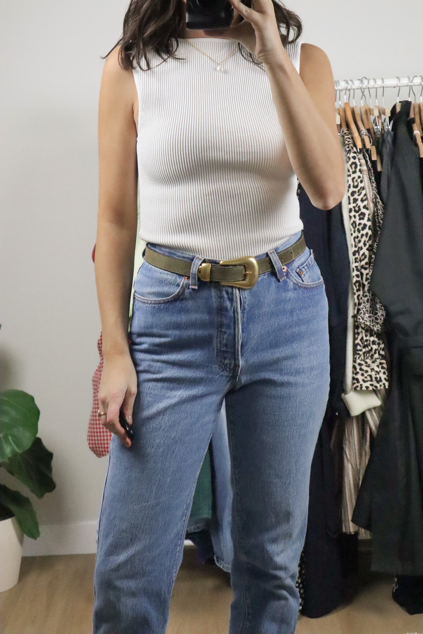 Made in Canada x Vintage x Faux Suede Belt (S)