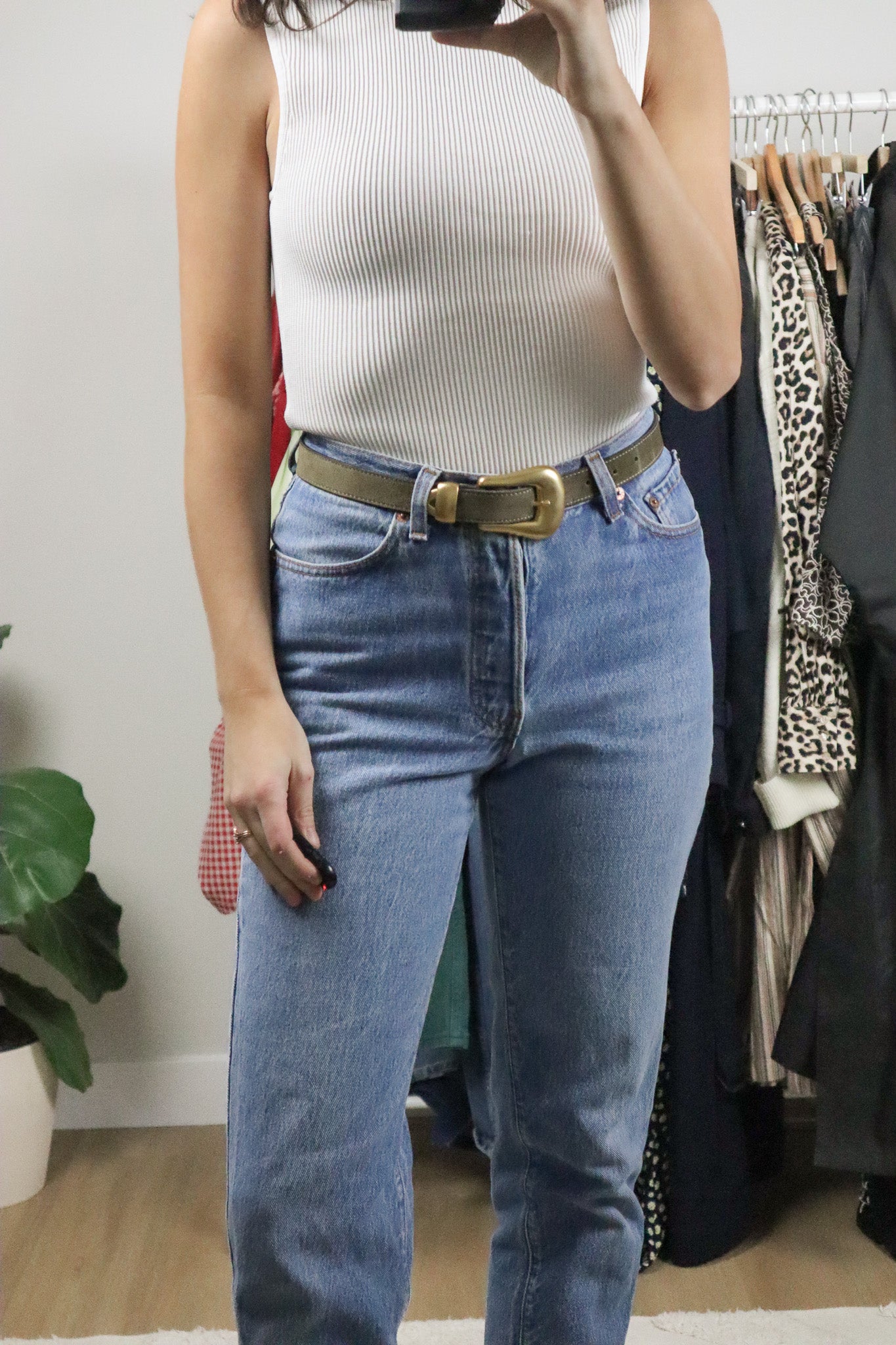 Made in Canada x Vintage x Faux Suede Belt (S)