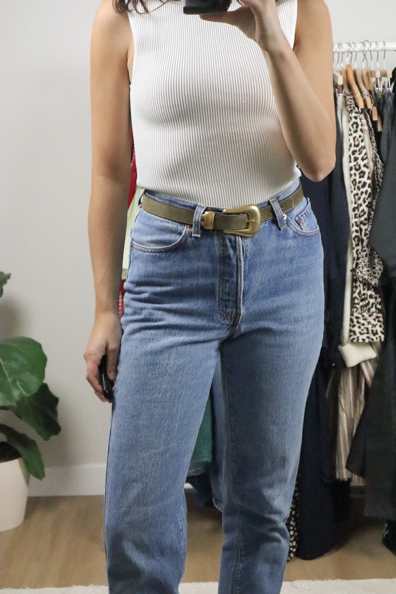 Made in Canada x Vintage x Faux Suede Belt (S)