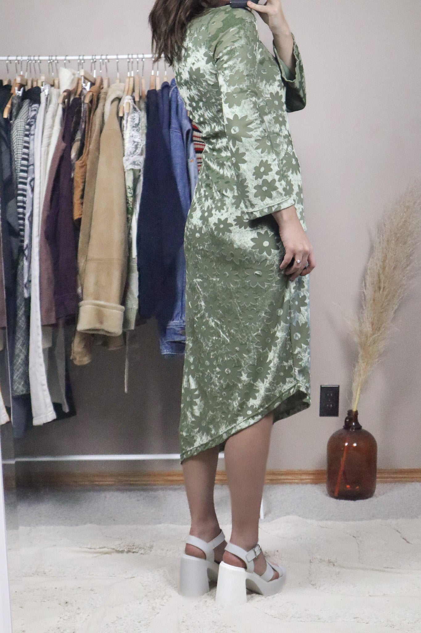 Made in France x Velvet Flower Asymmetrical Dress (S)