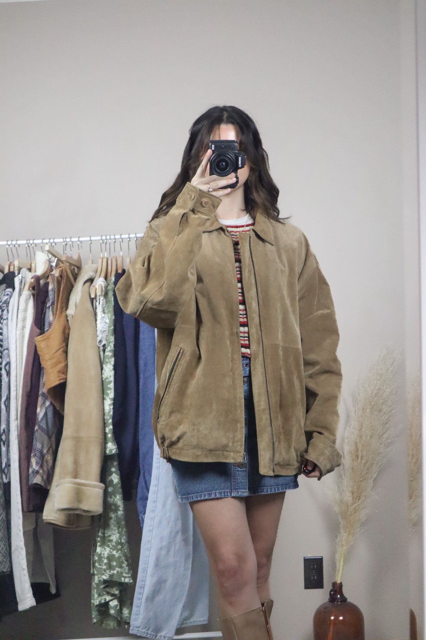 Vintage x Suede Bomber Jacket (XL)